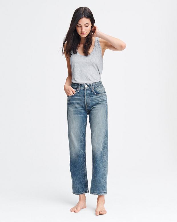 Maya High-Rise Ankle Straight Leg Jeans in Rocco