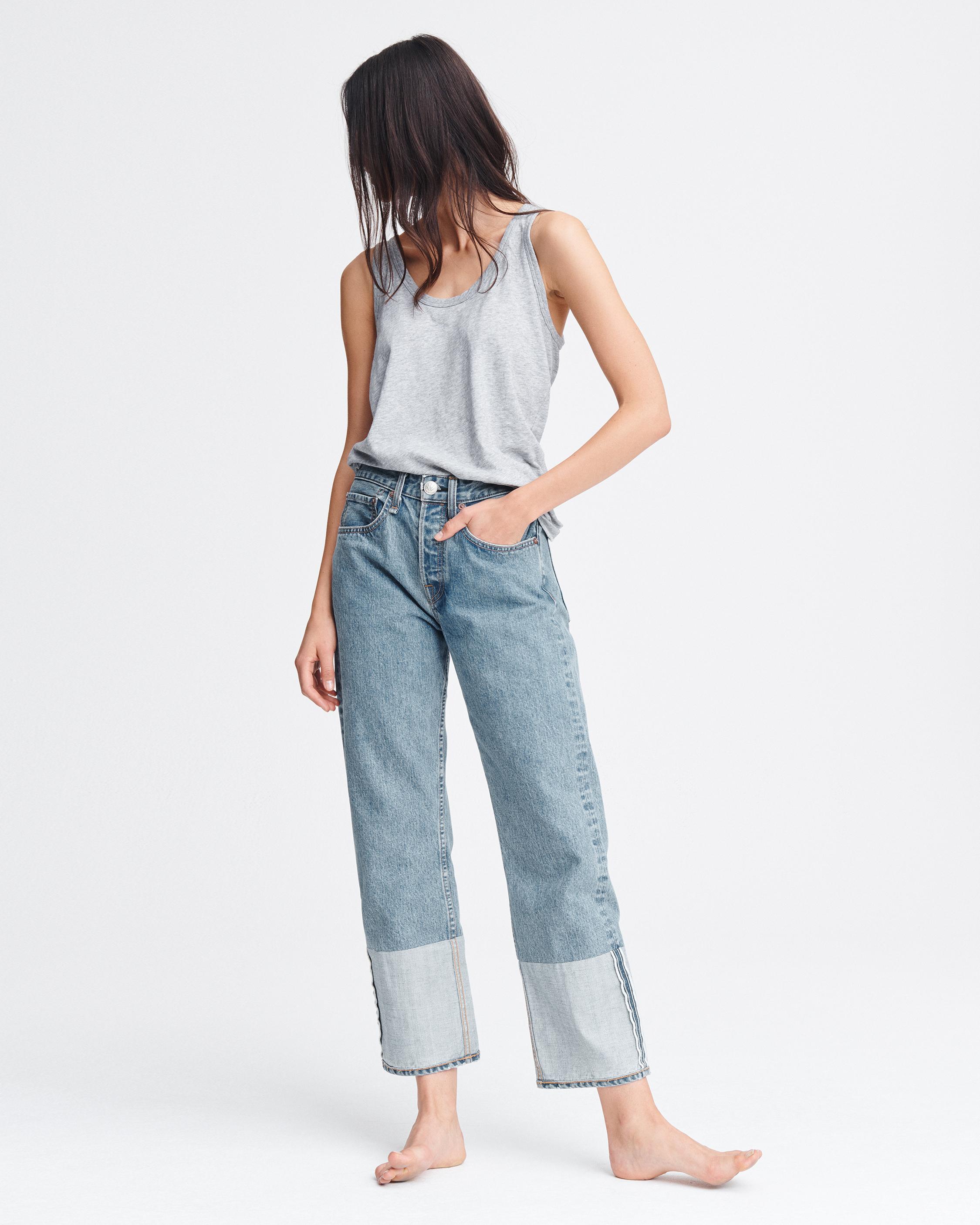 Maya High-Rise Ankle Straight Jean in Light Indigo