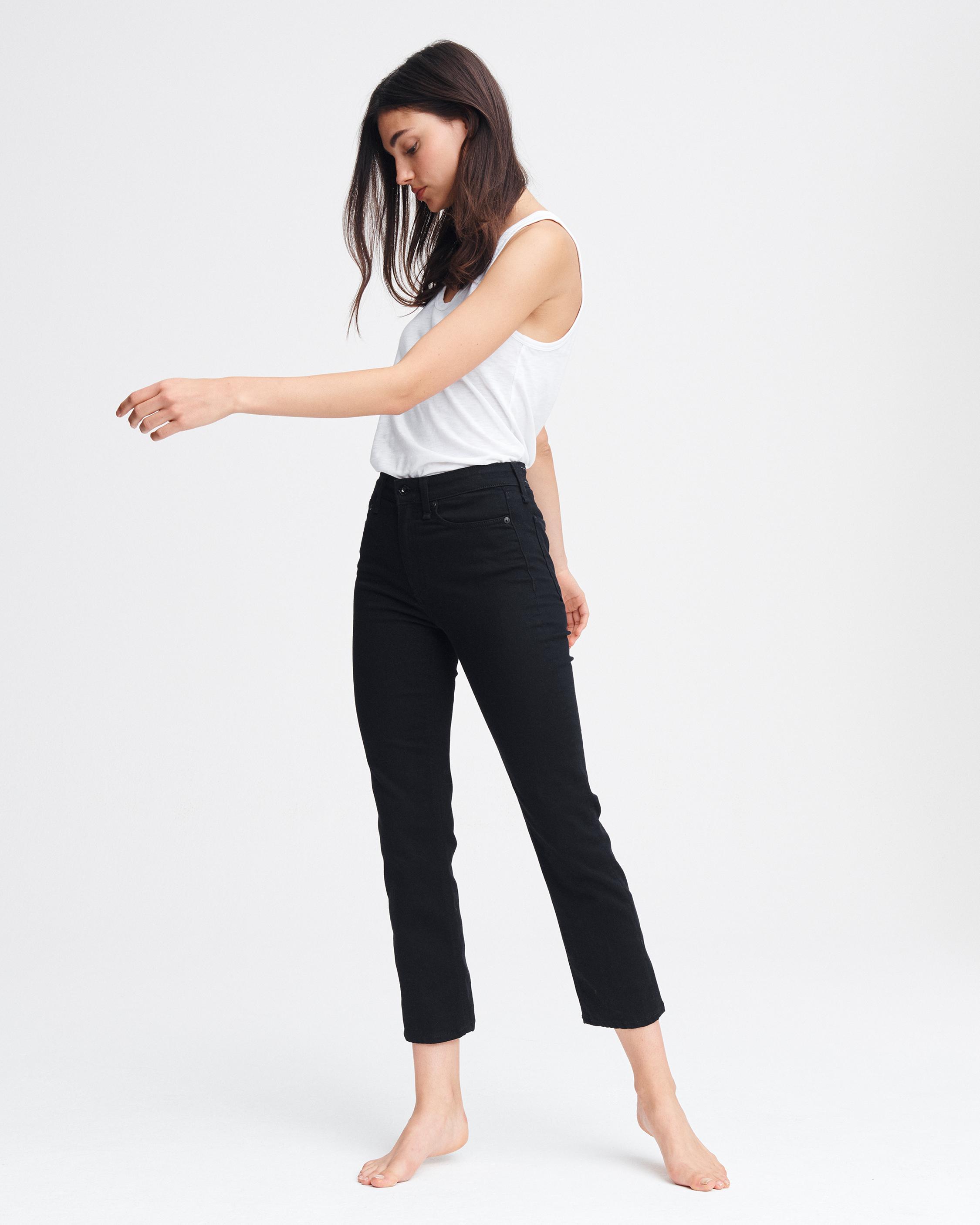 【関税込み】rag & bone ブラック Nina トラウザーズ Nina High-Rise Ankle Cigarette Jeans in Black | rag & bone