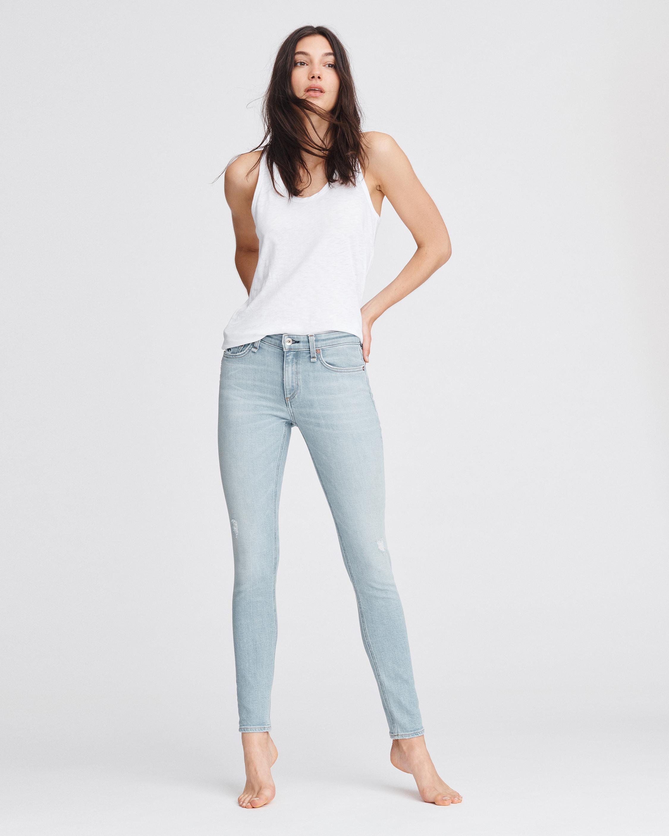Cate Mid-Rise Skinny Jeans in Light Wash Axel | rag & bone