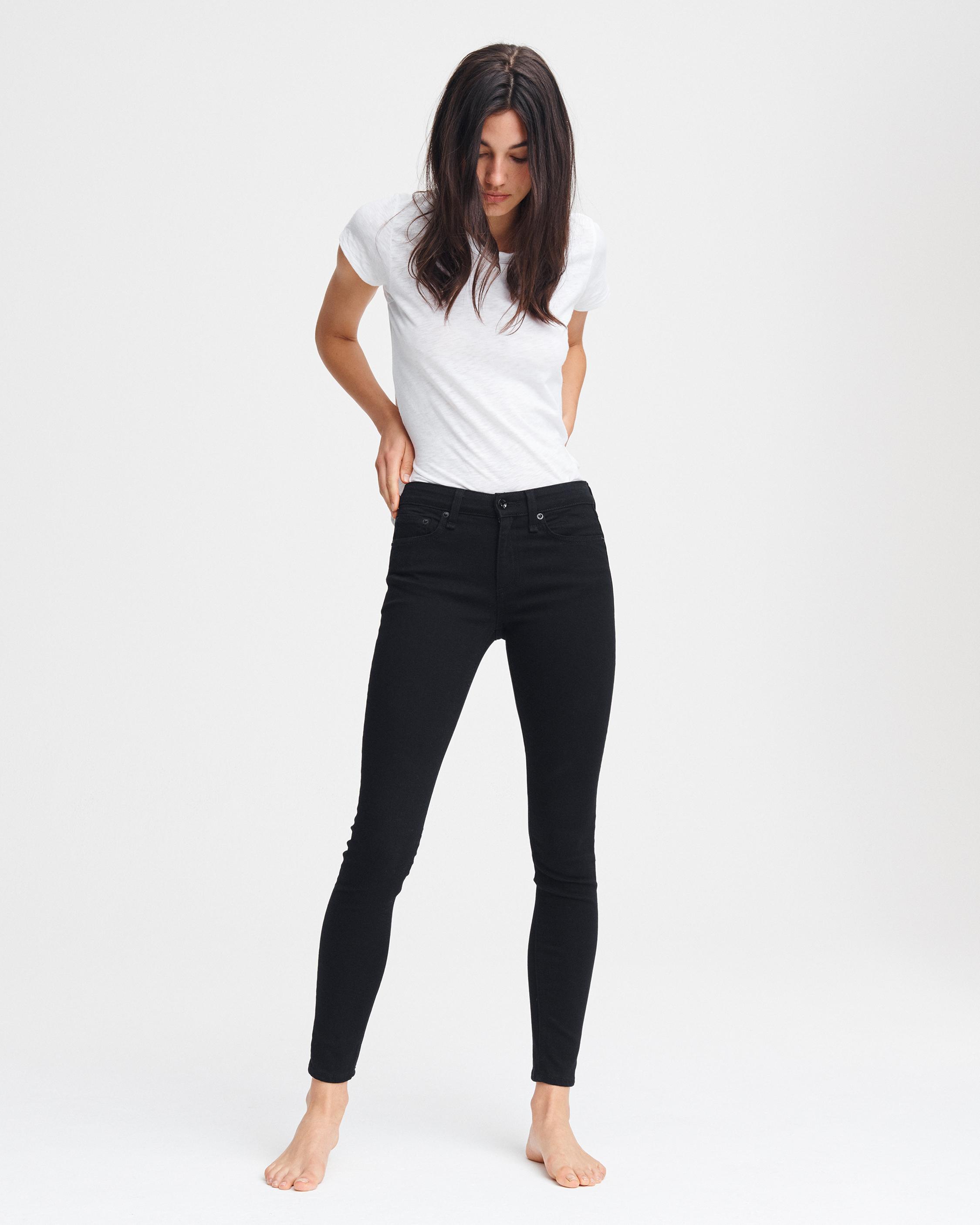 Black mid rise skinny trousers