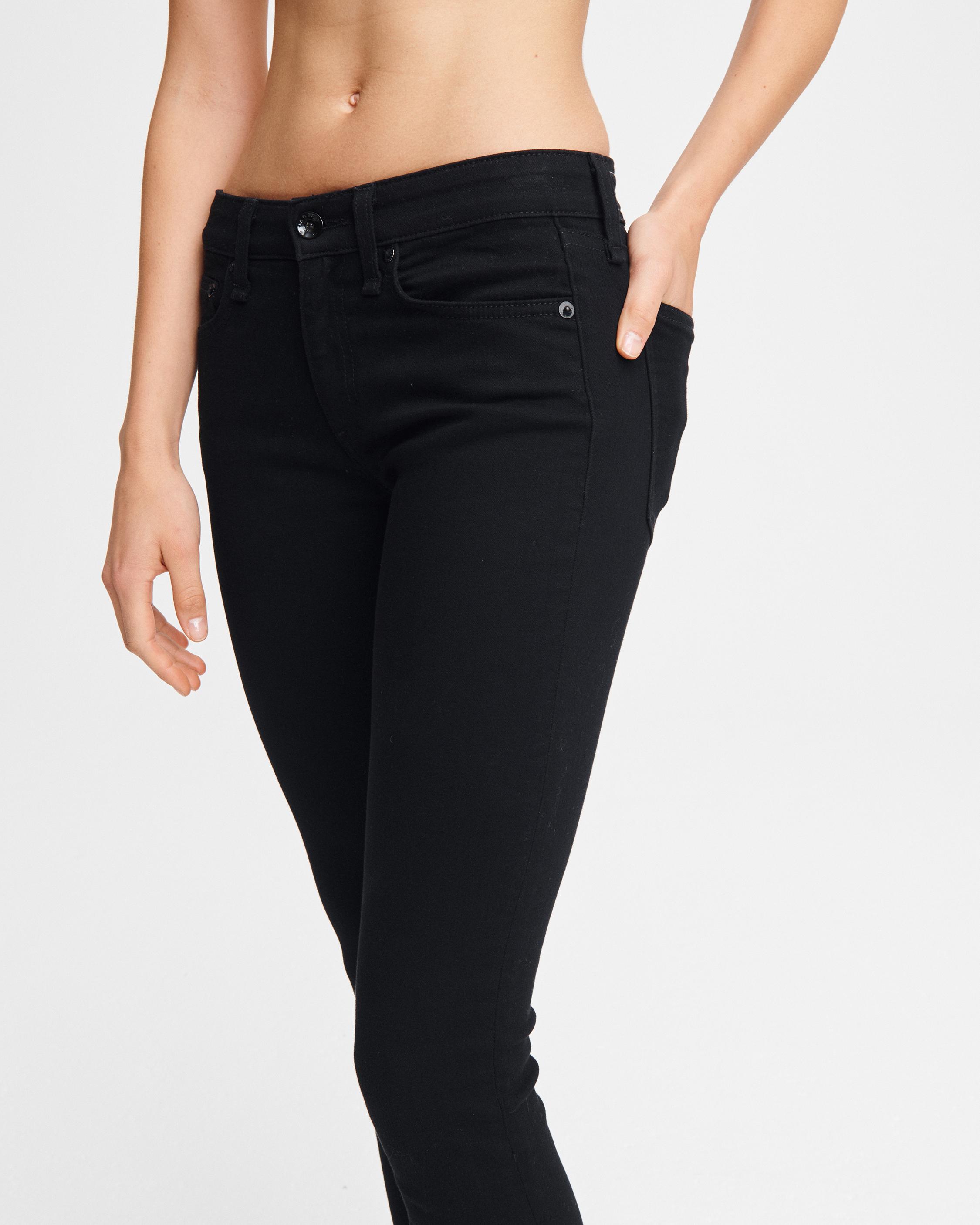 rag & bone Womens Rebecca Scuba Mid-Rise Skinny Pants Black 0