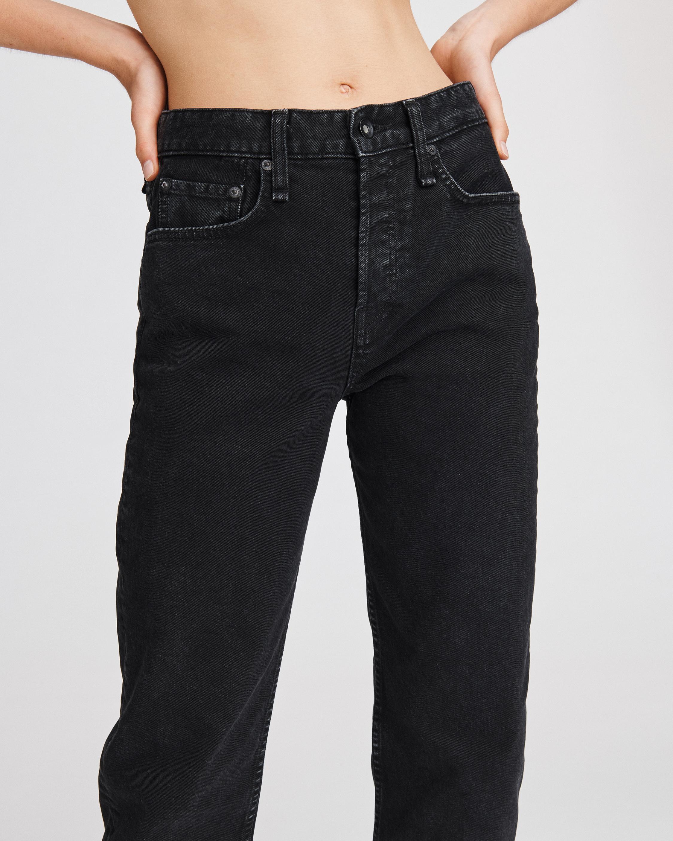 Maya High-Rise Ankle Straight Jeans in a Black Wash