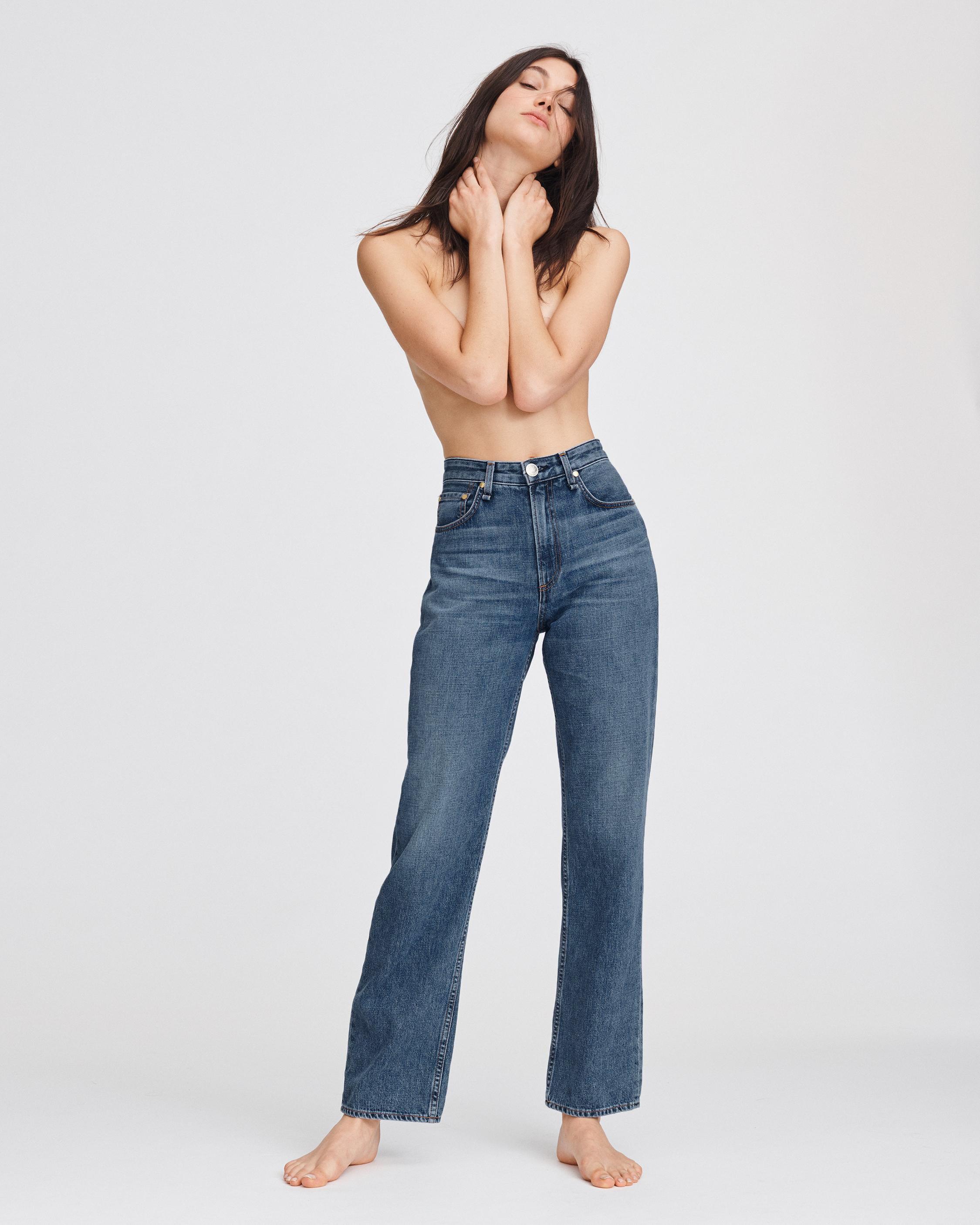 Ruth Super High-Rise Straight Leg Jeans in Bay Water | rag & bone