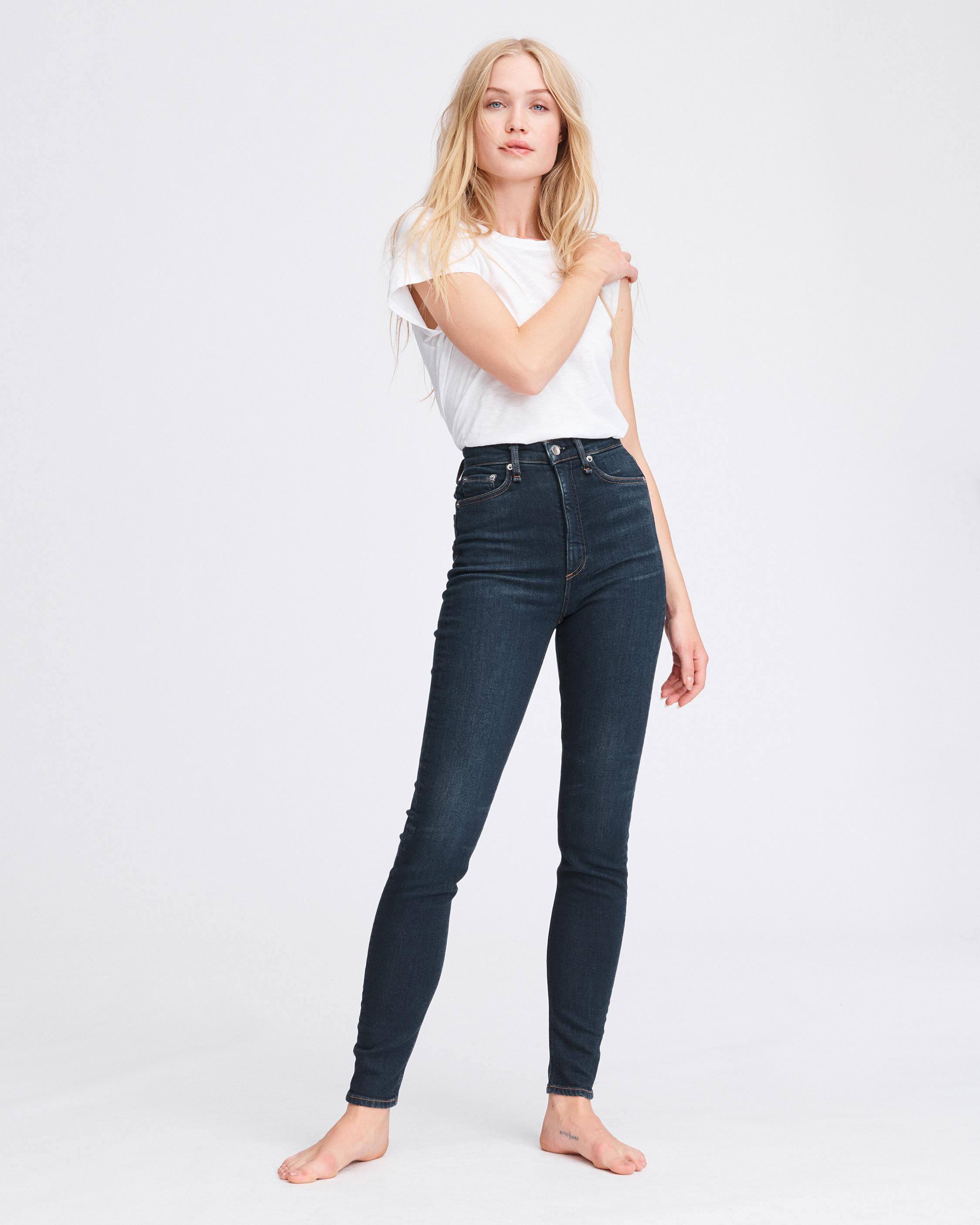 Jane Super High-Rise Ankle Length Jeans in Mid-Indigo