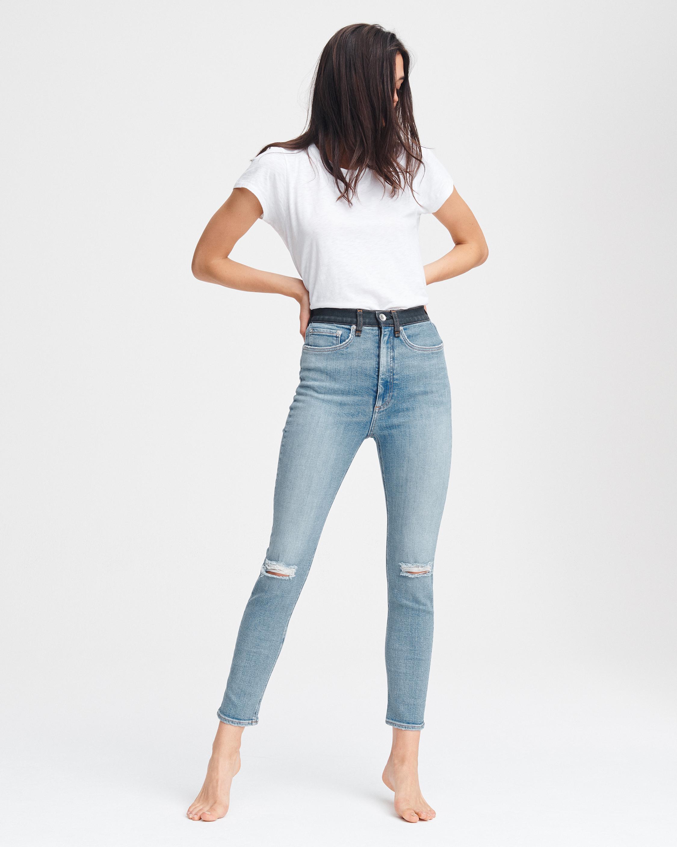 Jane Super High-Rise Ankle Length Jeans in Mid-Indigo