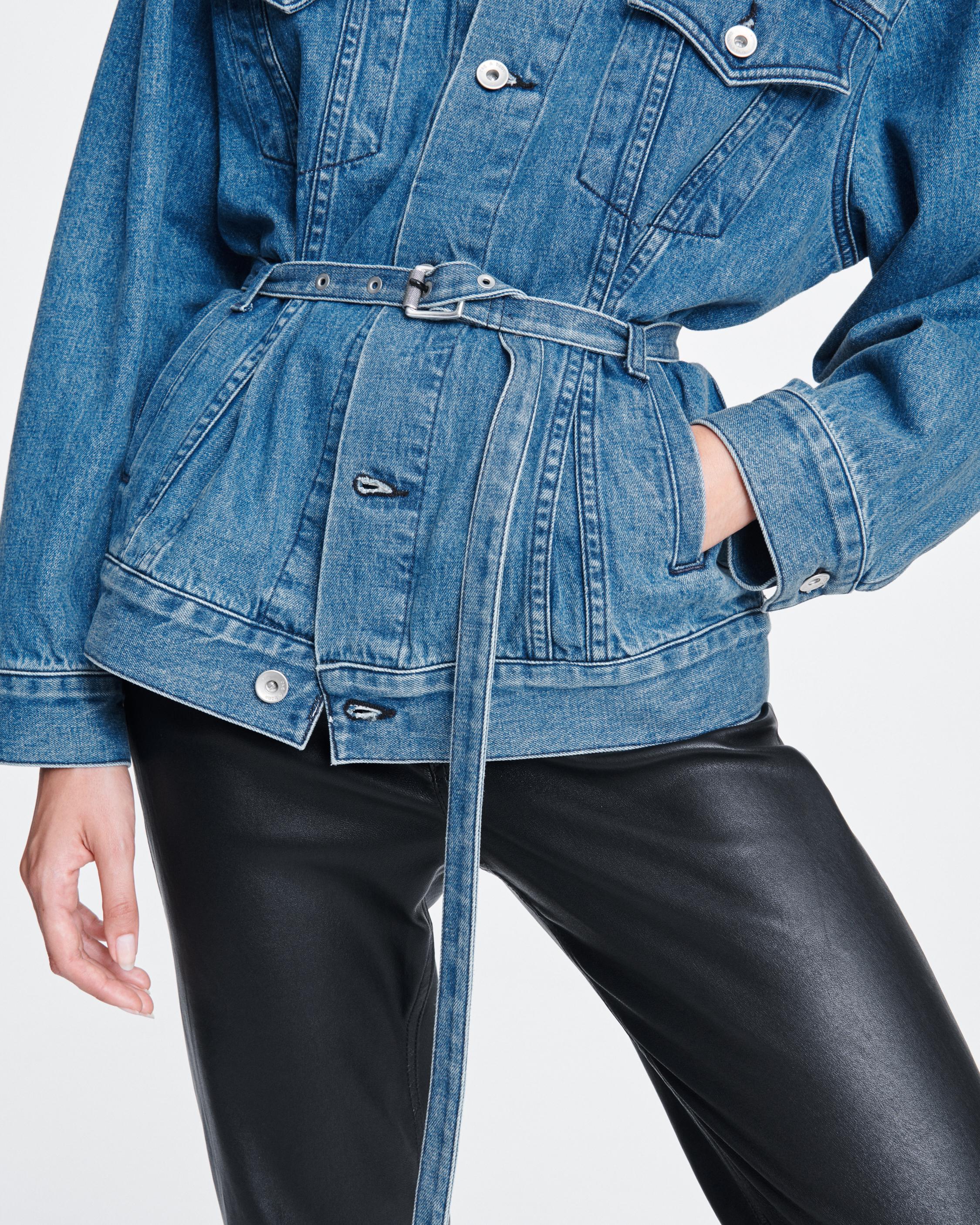 Max Trucker Jean Jacket for Women with Belt rag bone