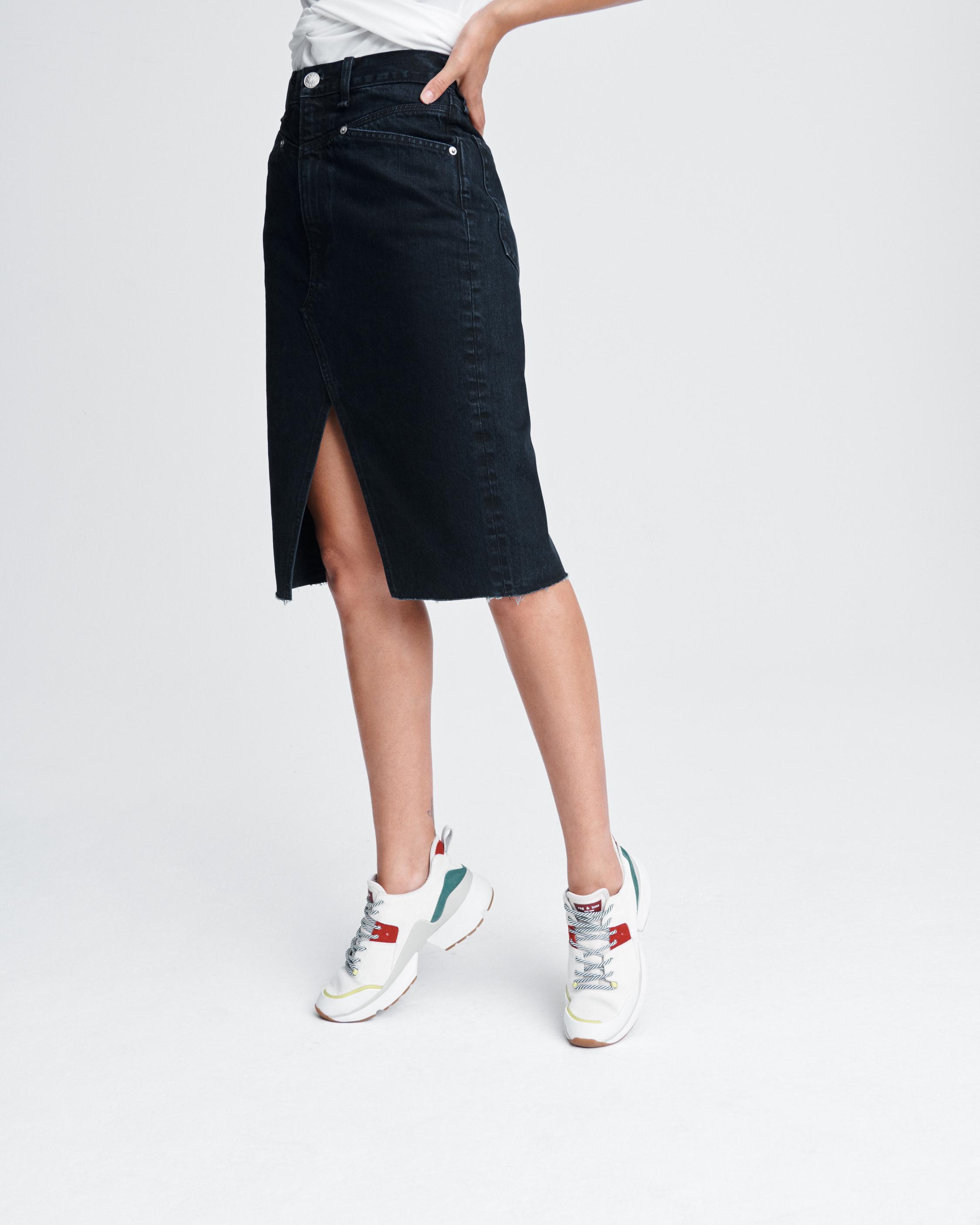Jupe Crayon Buffalo En Denim Taille Haute - Bleu, Taille 31, Neuve Avec étiquette