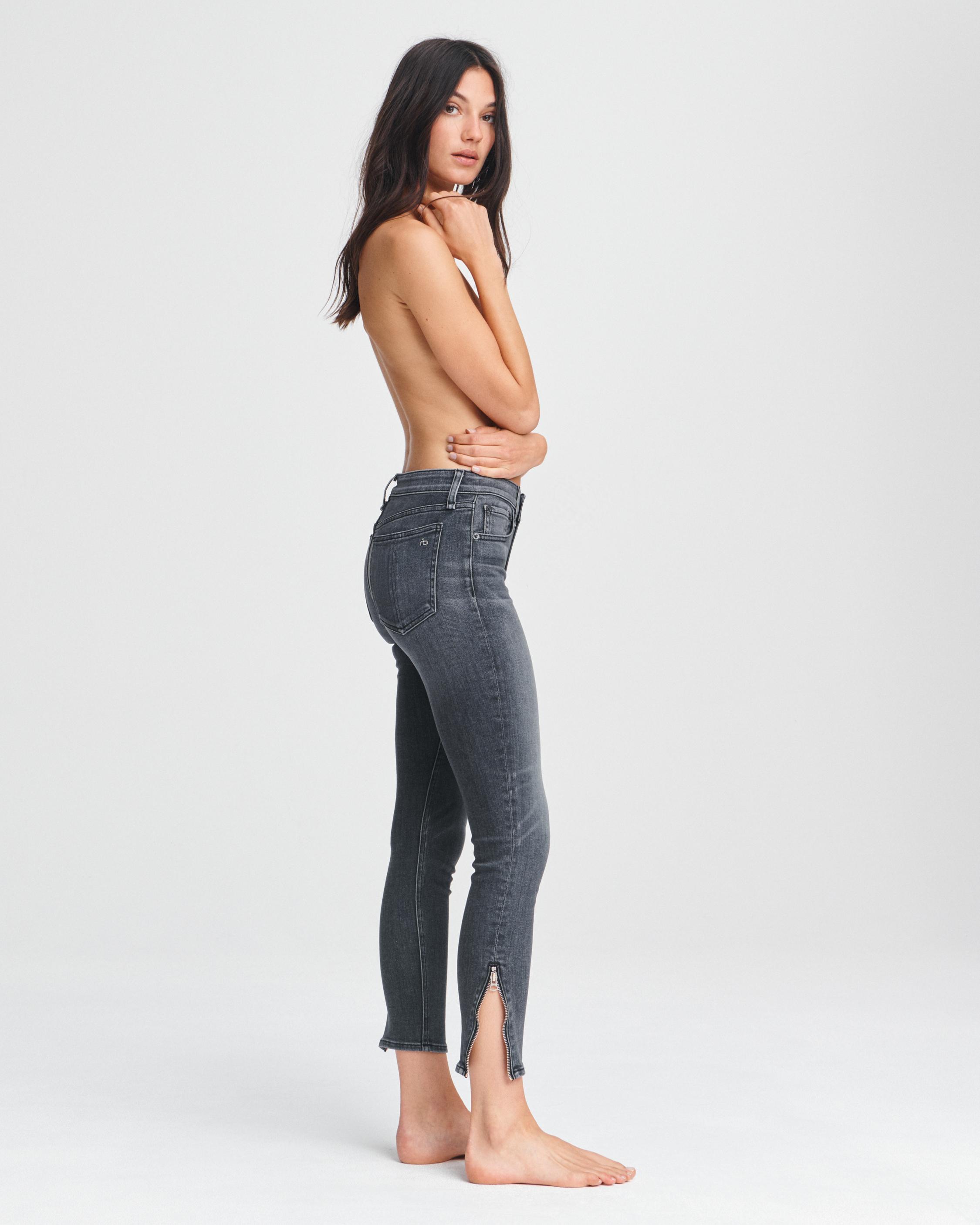 Tall Soho Side Split Skinny Jeans - Grey