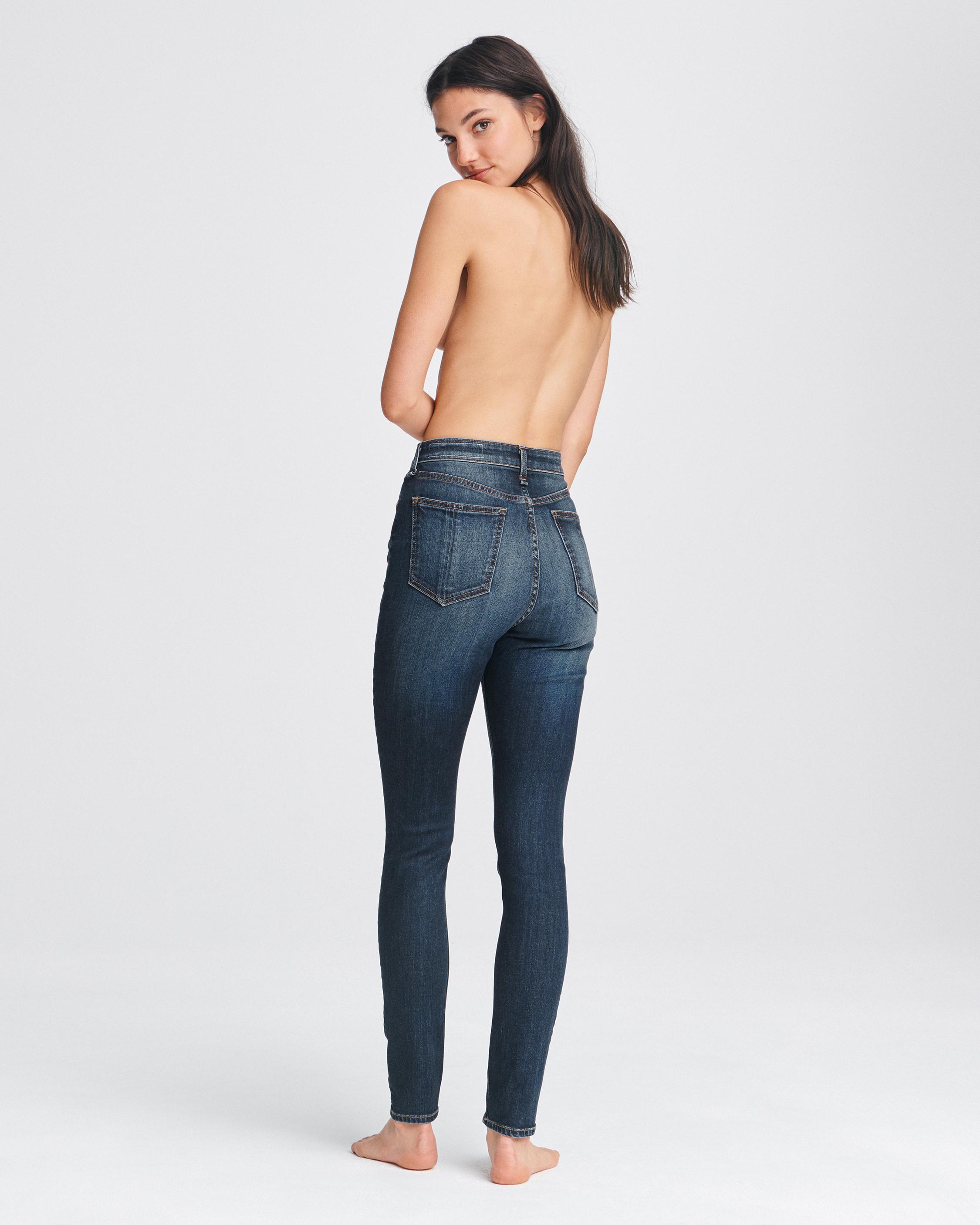 Jane Super High-Rise Ankle Length Jeans in Mid-Indigo