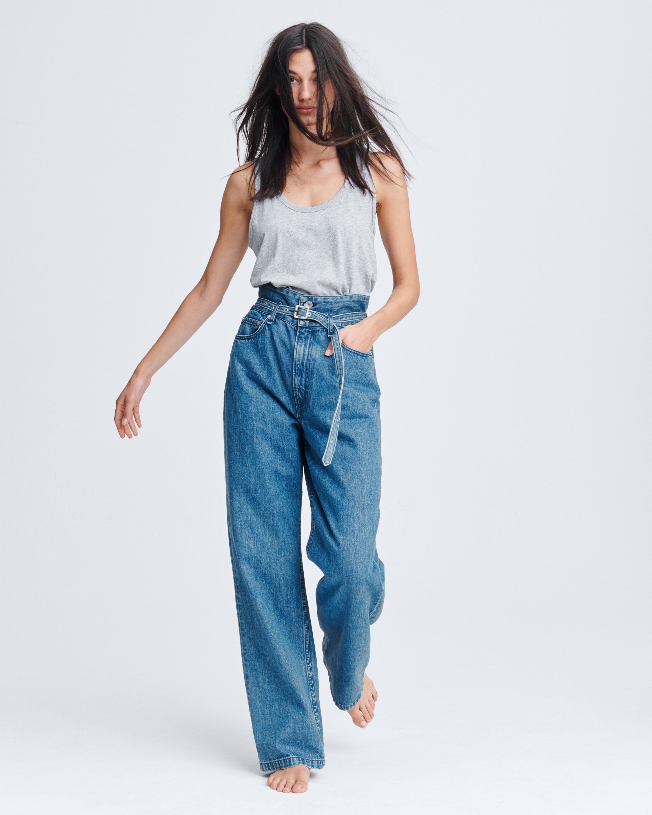 Paper bag wide leg jeans sale