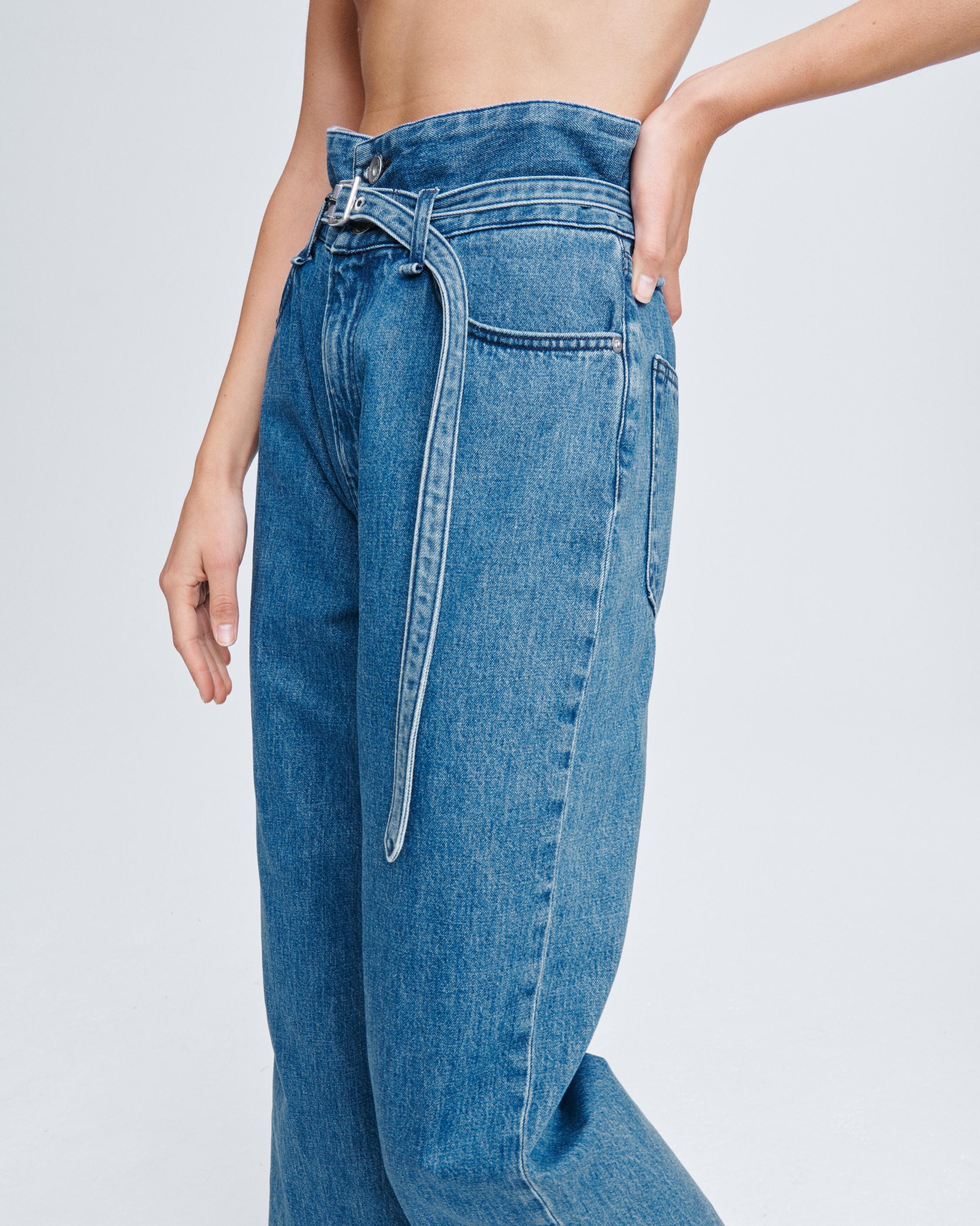 boohoo Paper Bag Washed Denim Carrot Leg Jeans - ShopStyle