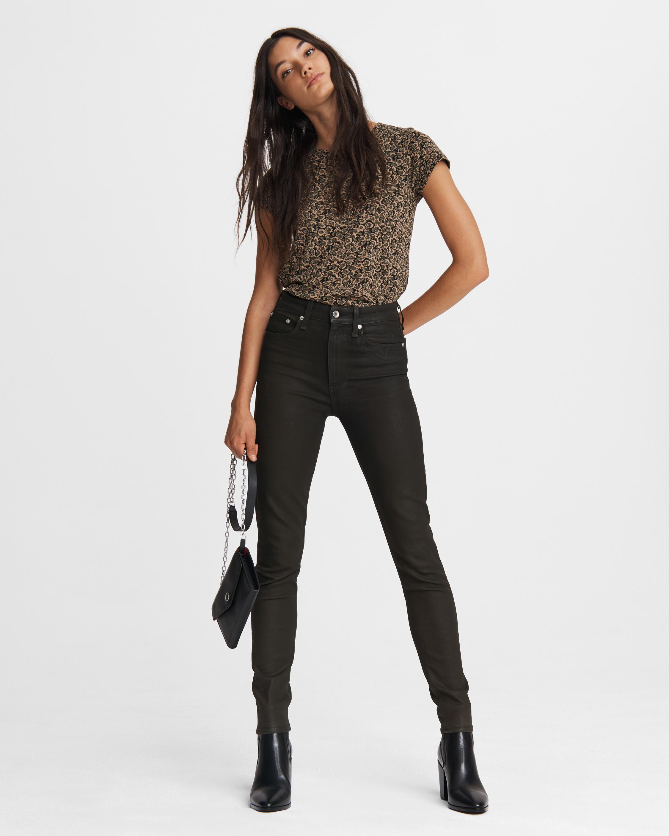 Nina High Rise Skinny Coated Jeans