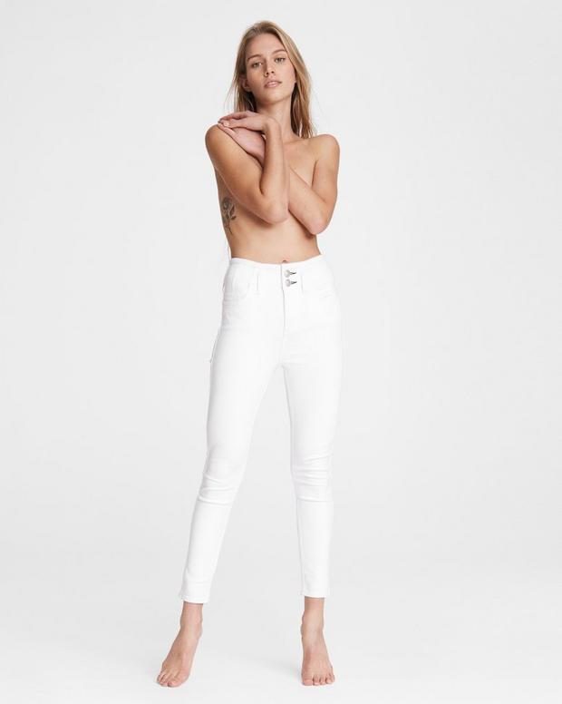 Darted Ankle Skinny - Off White image number 2