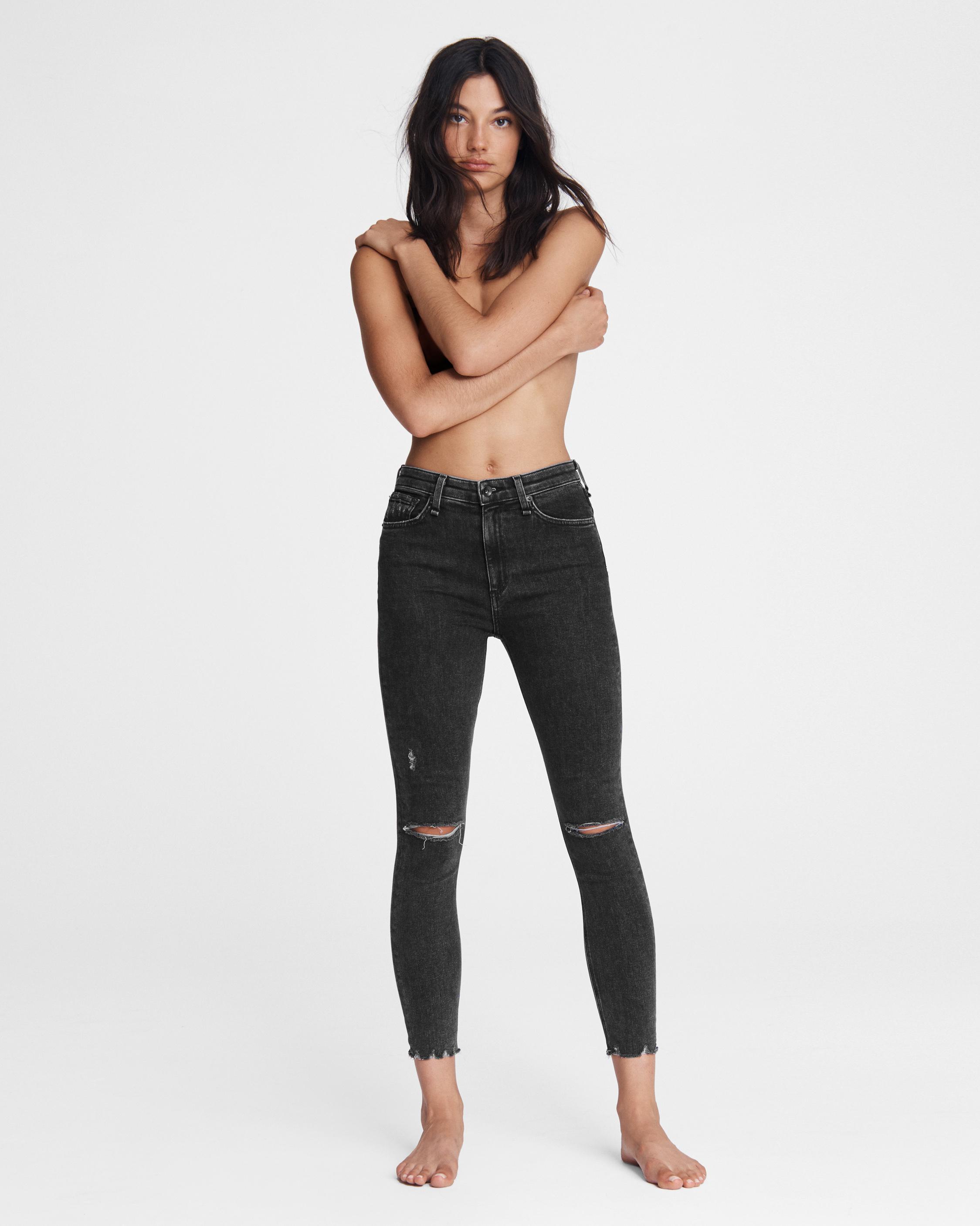 Nina High-Rise Skinny - Washed Black image number 2