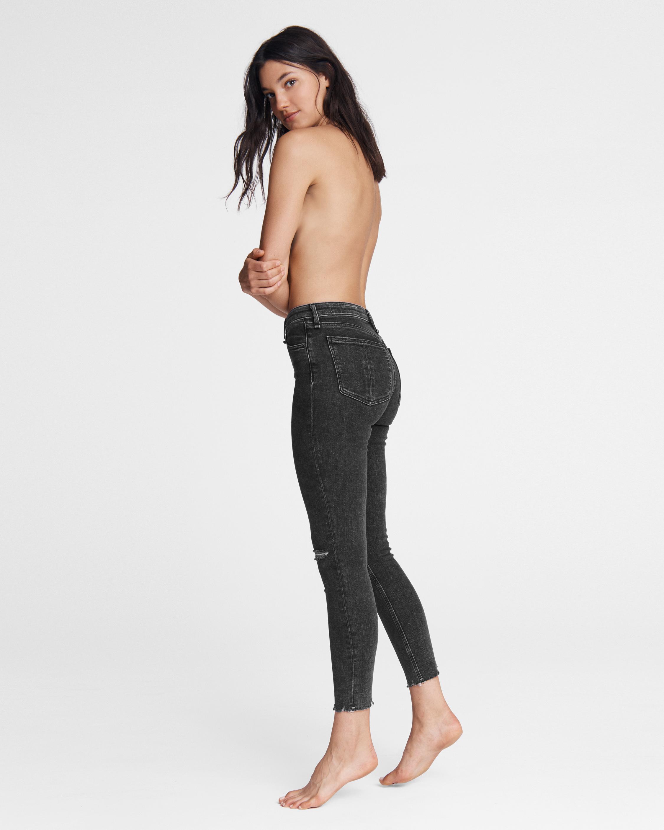 Nina High-Rise Skinny - Washed Black image number 3