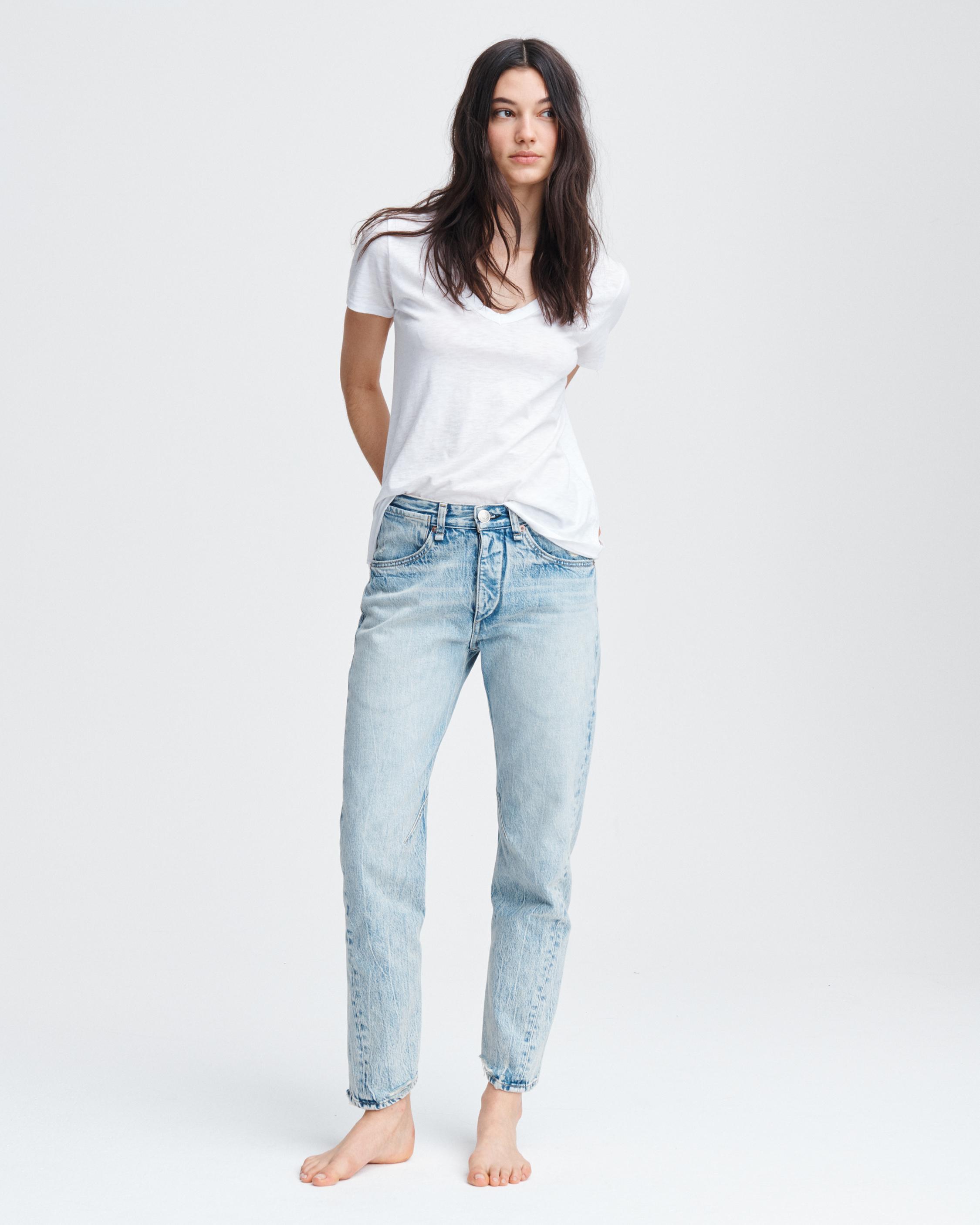 Maya High-Rise Ankle Straight Jeans in a Black Wash