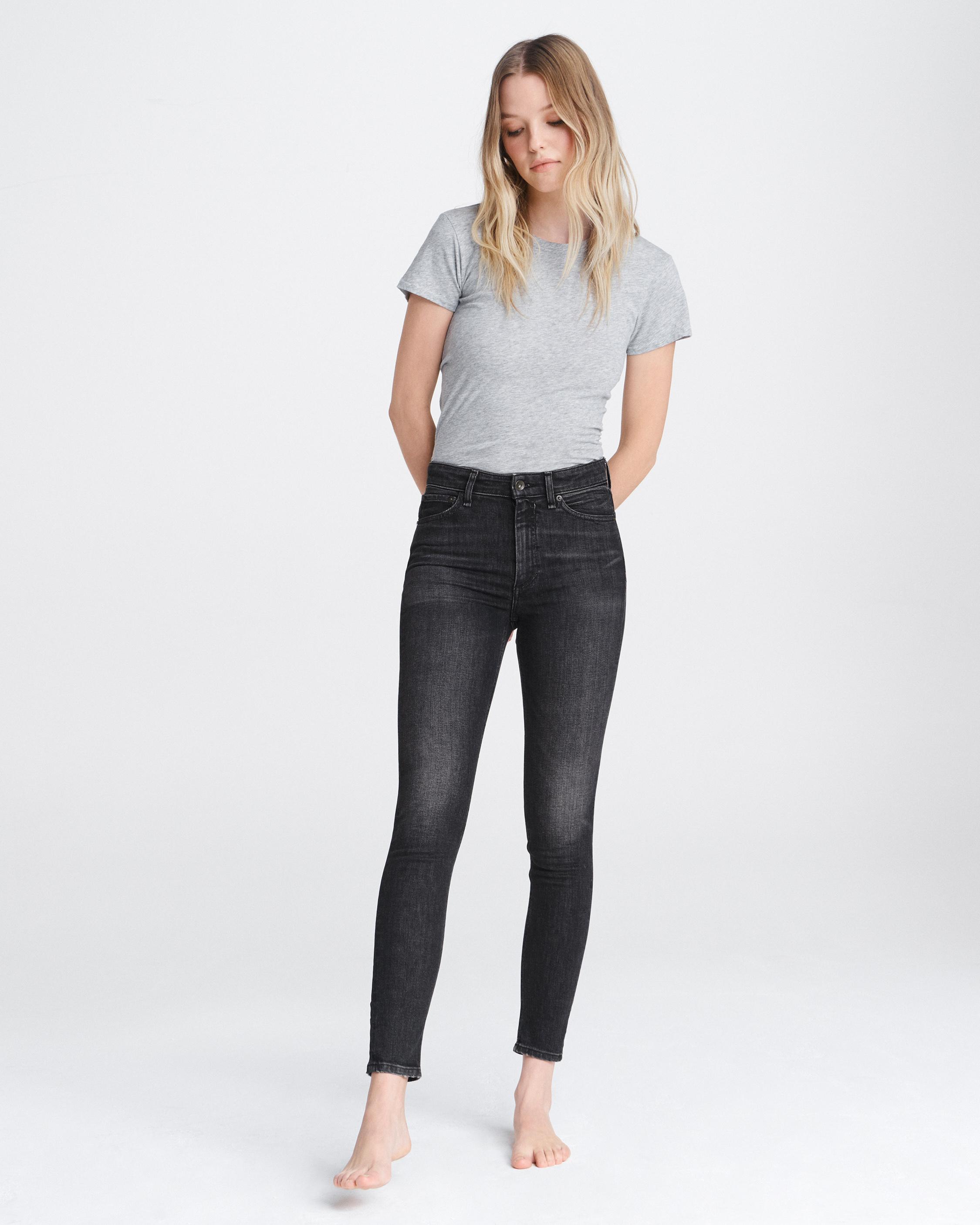 Rag & Bone PANTALONES VAQUEROS PITILLO DE TIRO ALTO NINA en Coated