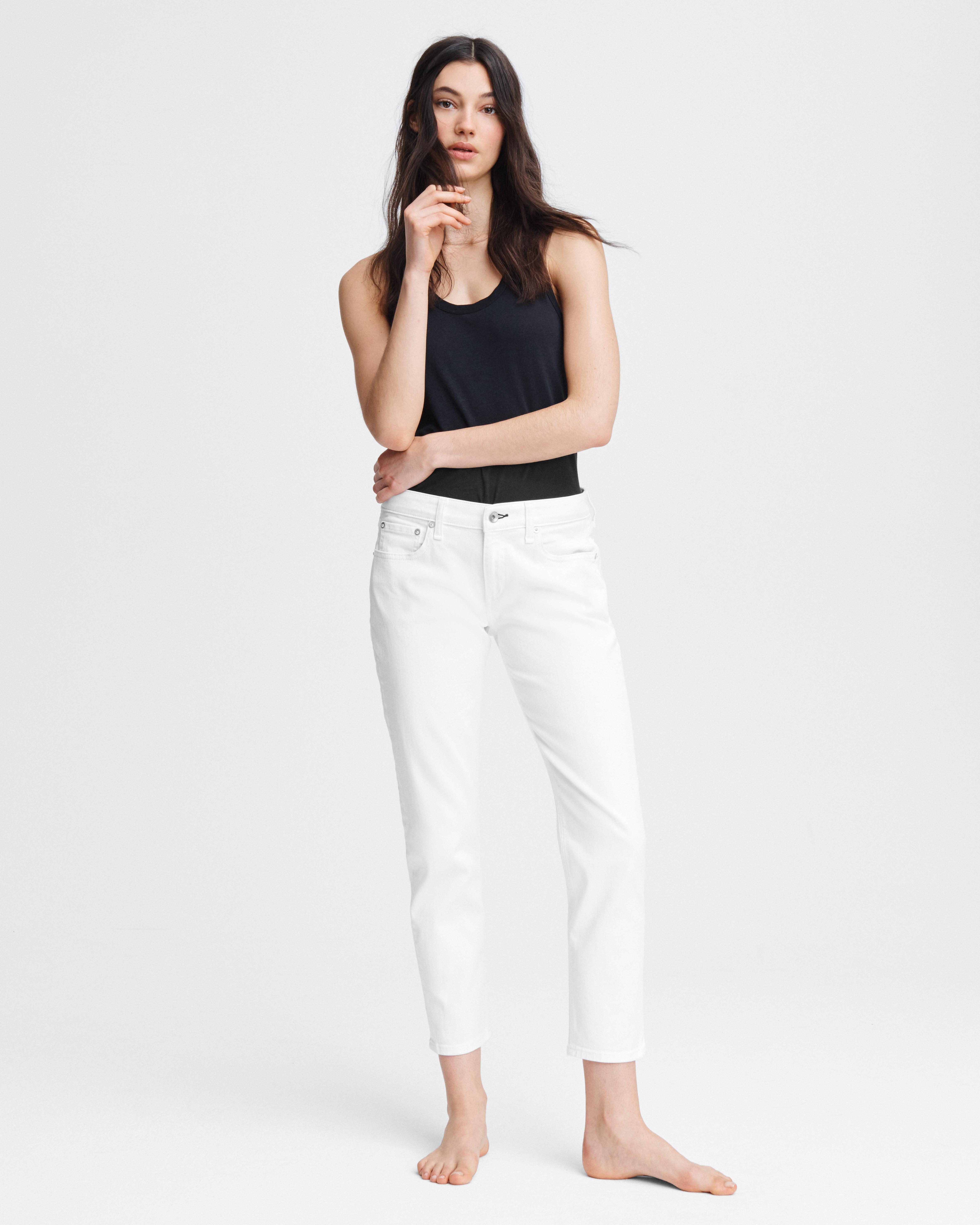 Dre Low-Rise Boyfriend - White image number 1