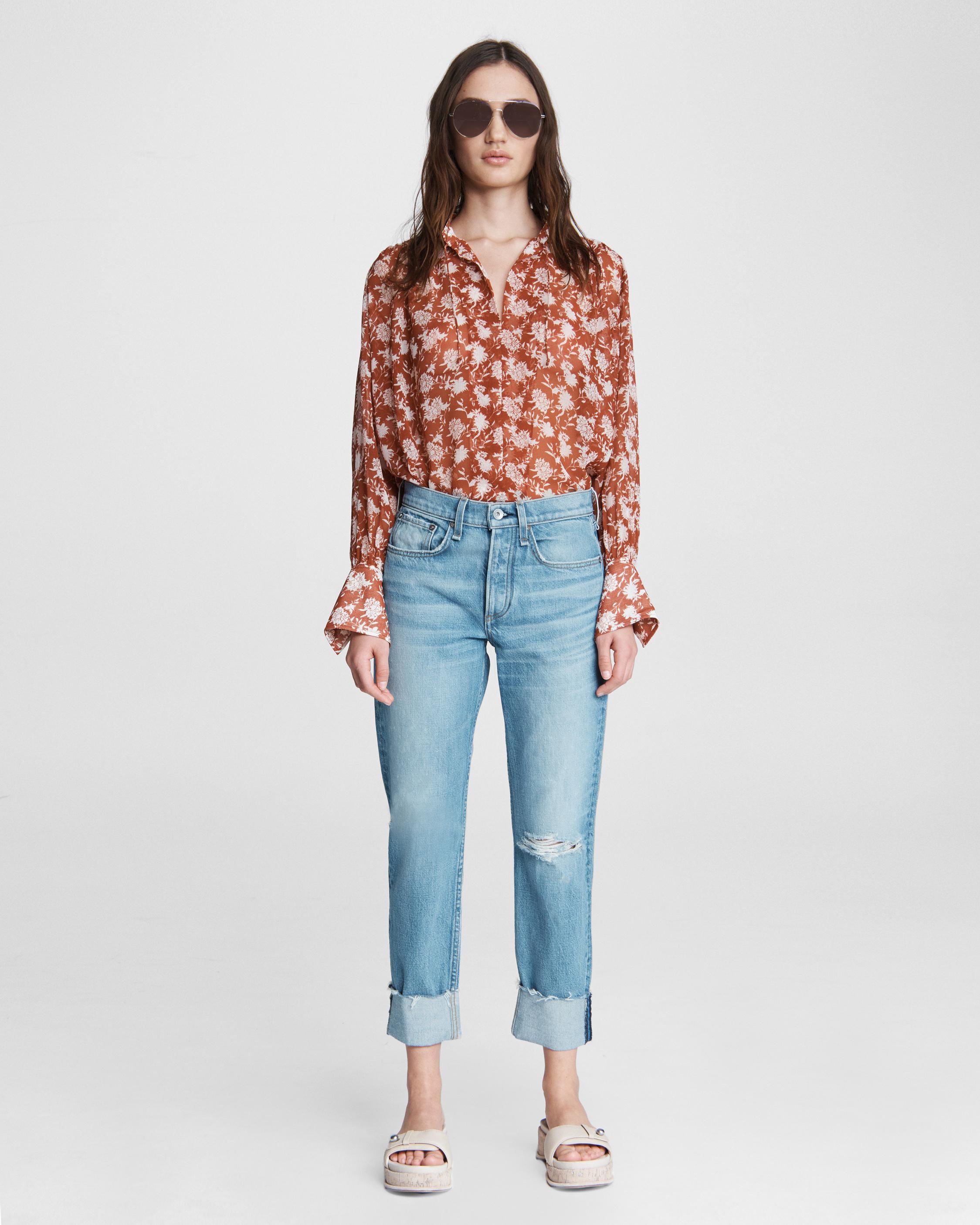 Rosa Mid-Rise Boyfriend - Jones - Jones W/ Holes | rag & bone