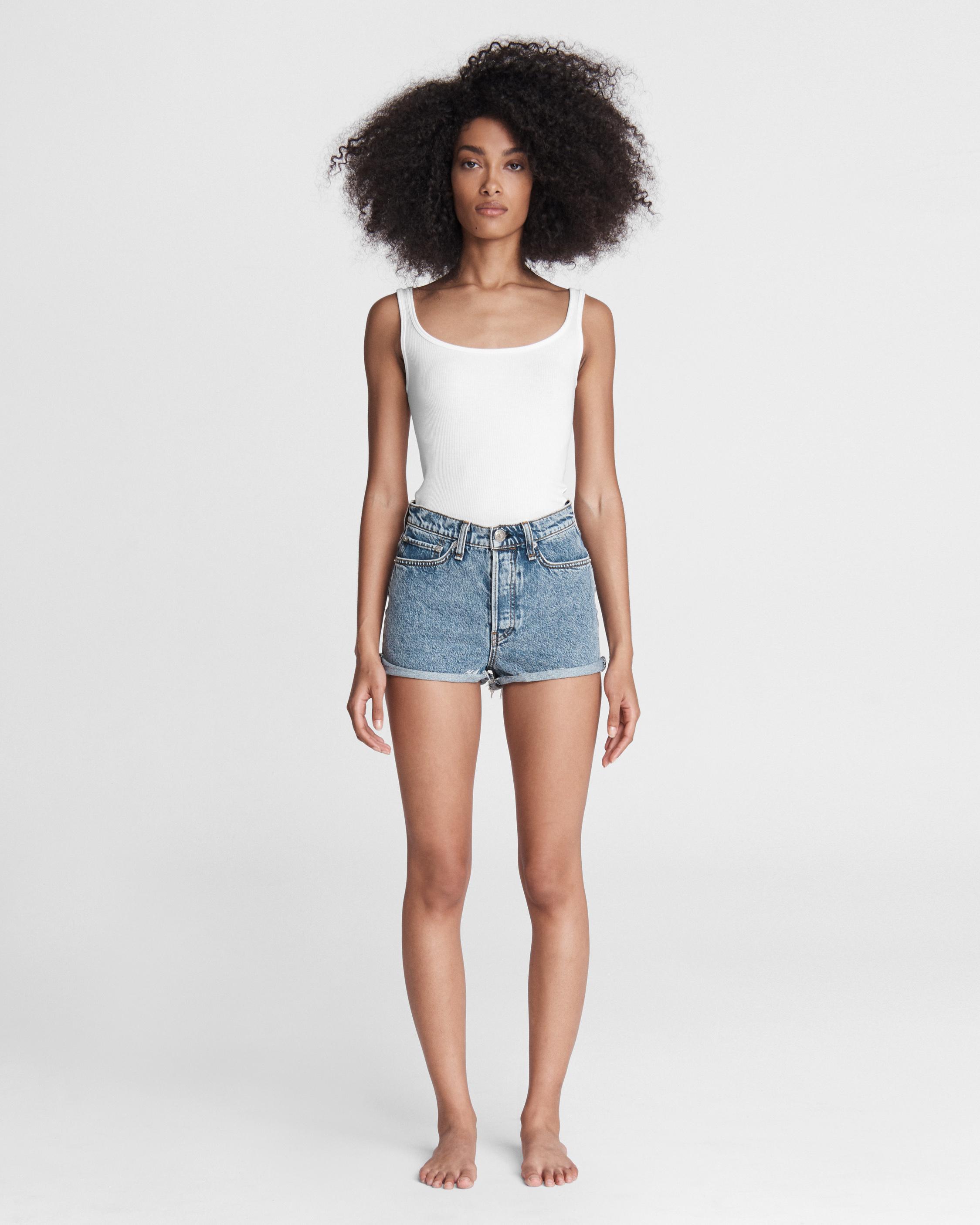 Maya High-Rise Shorty Short - Calypso | rag & bone