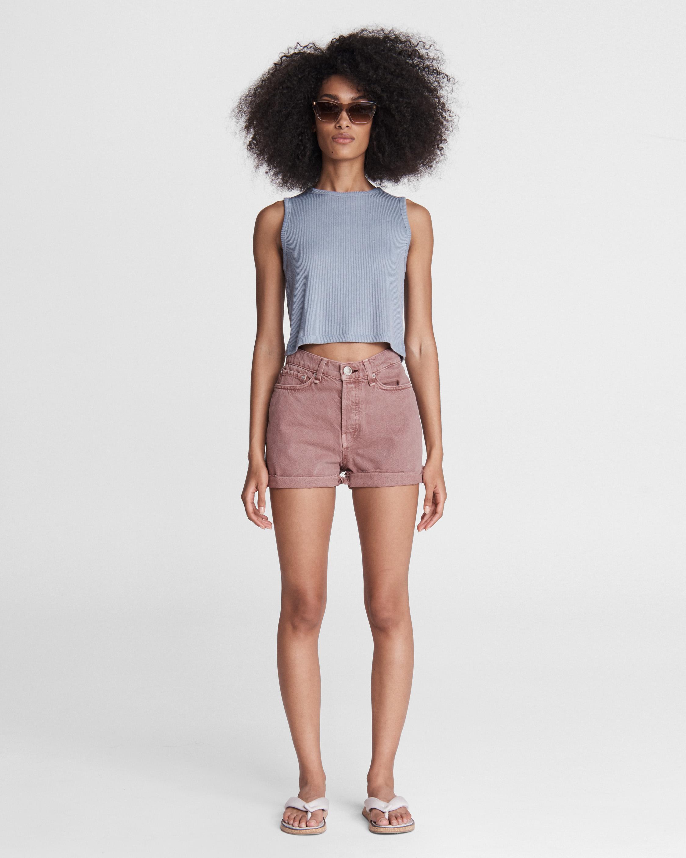 Maya High Rise Shorty Short Light Plum Light Plum rag bone