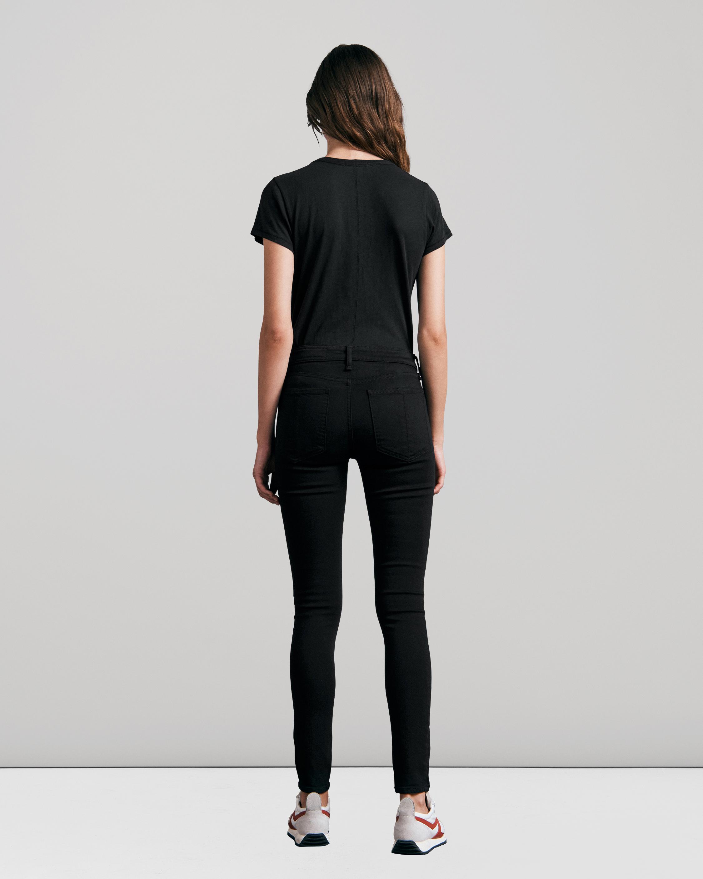 rag & bone Womens Rebecca Scuba Mid-Rise Skinny Pants Black 0