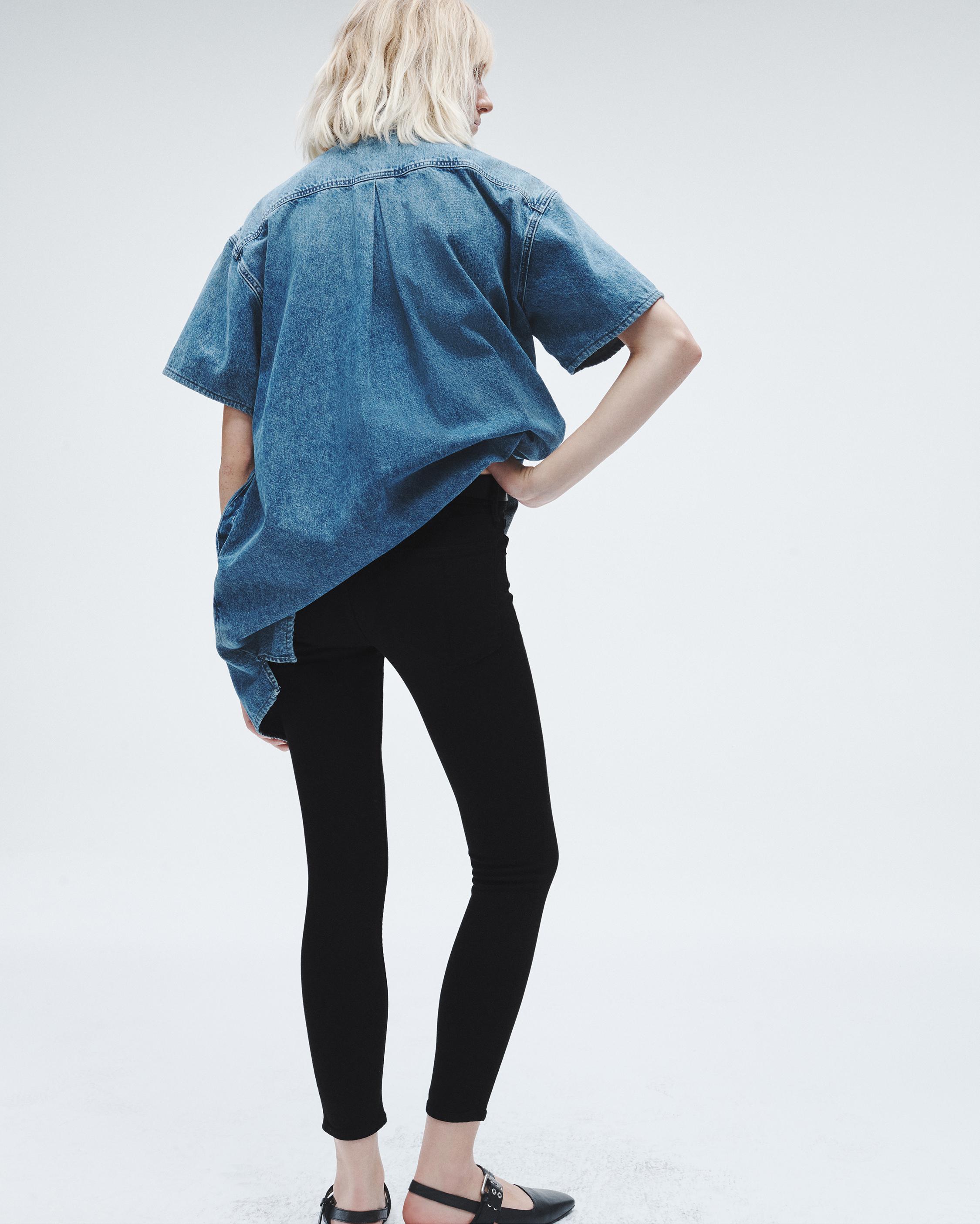 Black Denim Look Ankle Length Leggings