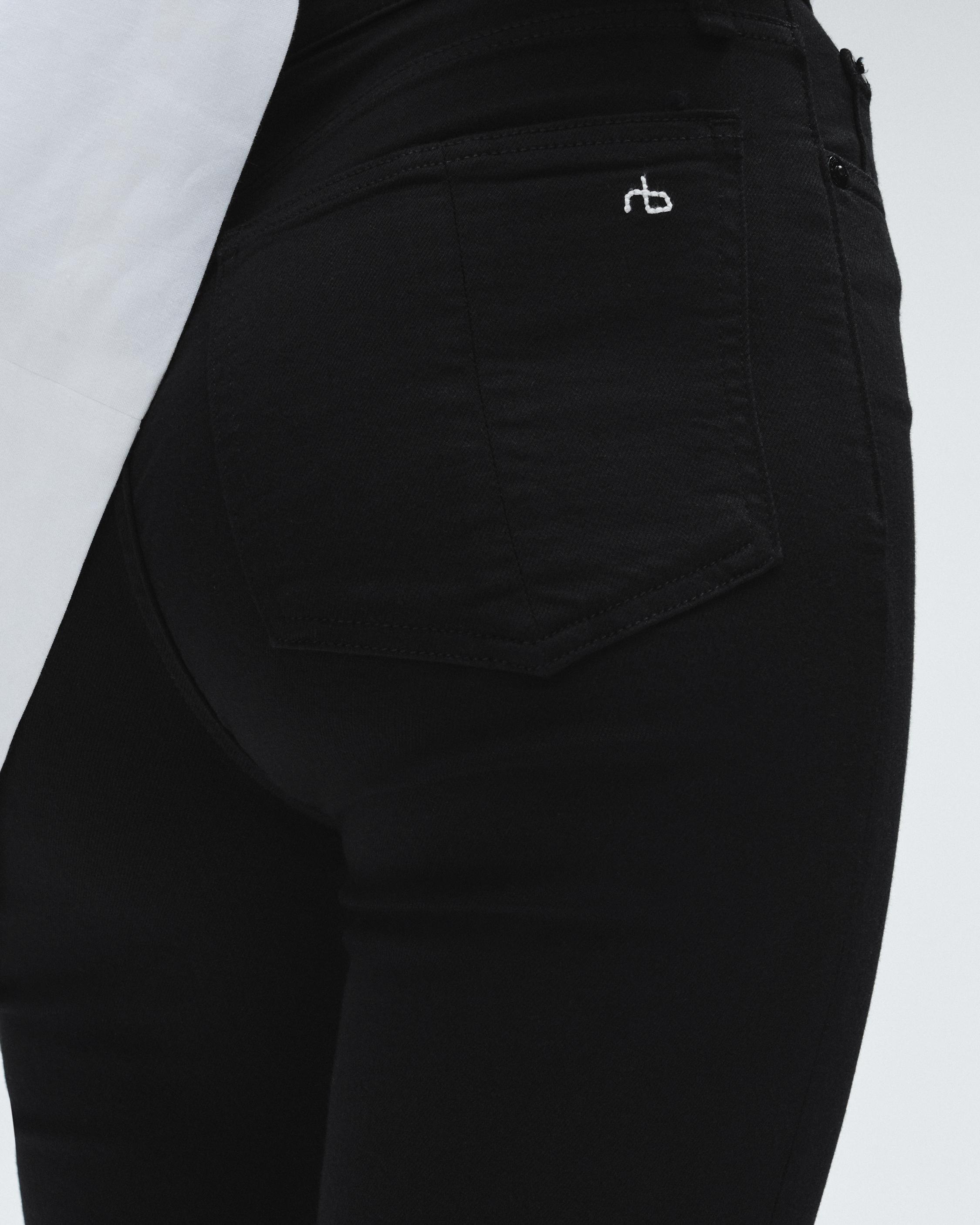 Ladies High Rise Slub Legging with Back Pockets Black Small