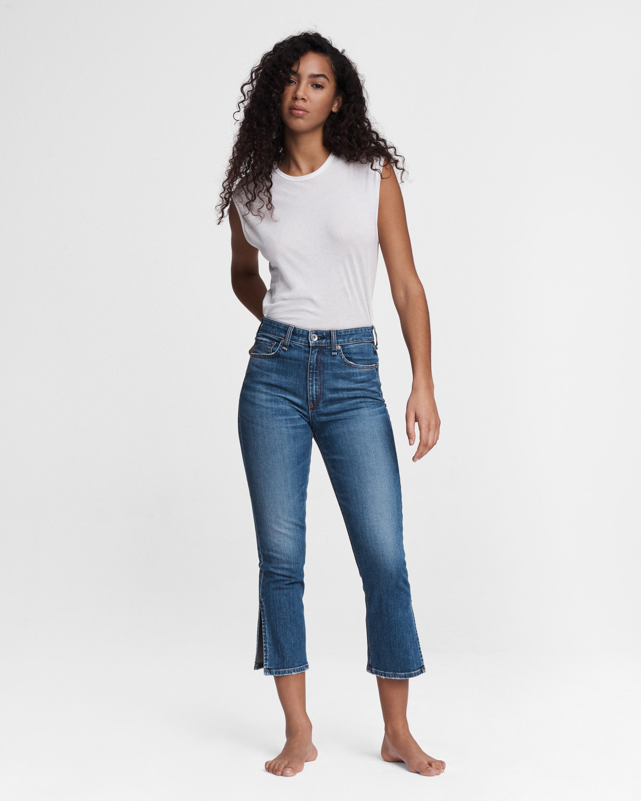 RAG & BONE Nina faded high-rise kick-flare jeans