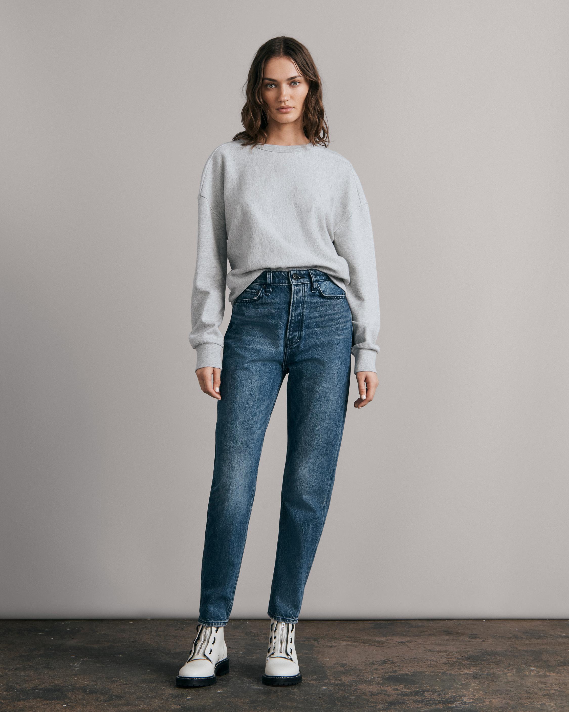 Rag & Bone Womens Splice Light Wash Barrel Leg High-Waist Jeans