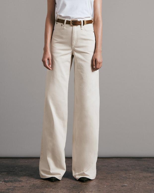 White - Save 29% Rag & Bone Denim Sofie High-rise Wide-leg Jeans in Ecru Womens Jeans Rag & Bone Jeans 