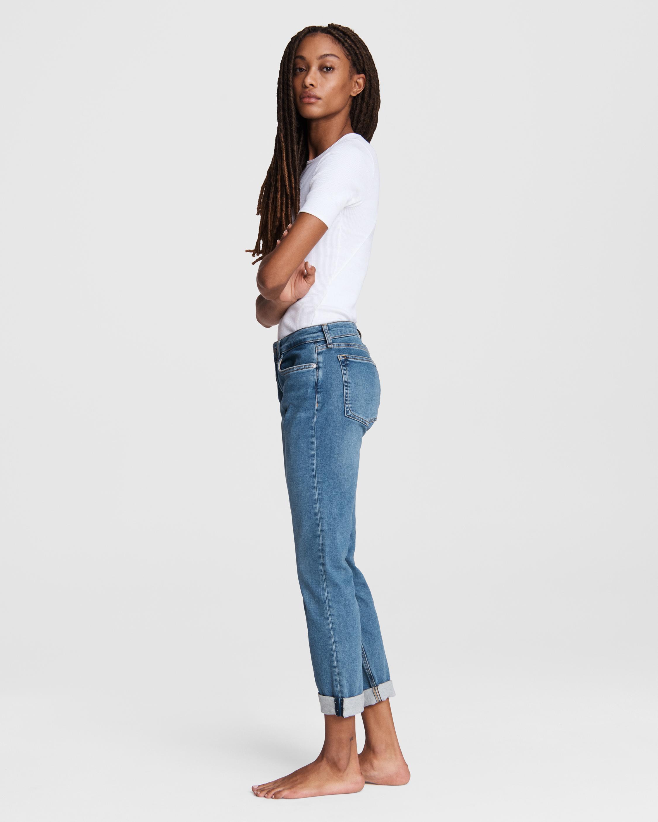 Loopback Dre Boyfriend Jeans | Soft Mid-Blue Wash | rag & bone