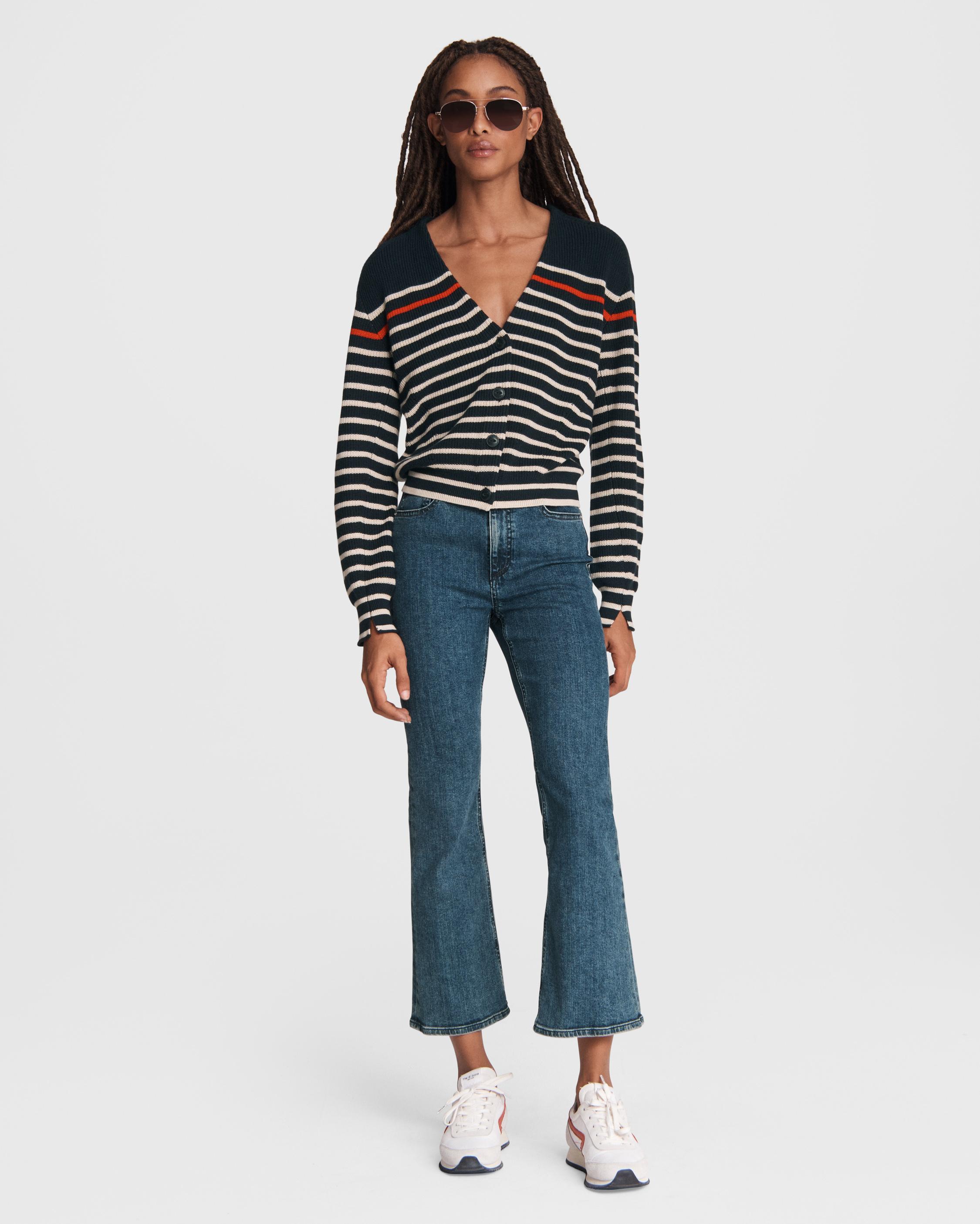 Buy the Nina High-Rise Ankle Flare - Clean Vincent | rag bone Buy the Nina High-Rise Ankle Flare - Clean Vincent | rag bone
