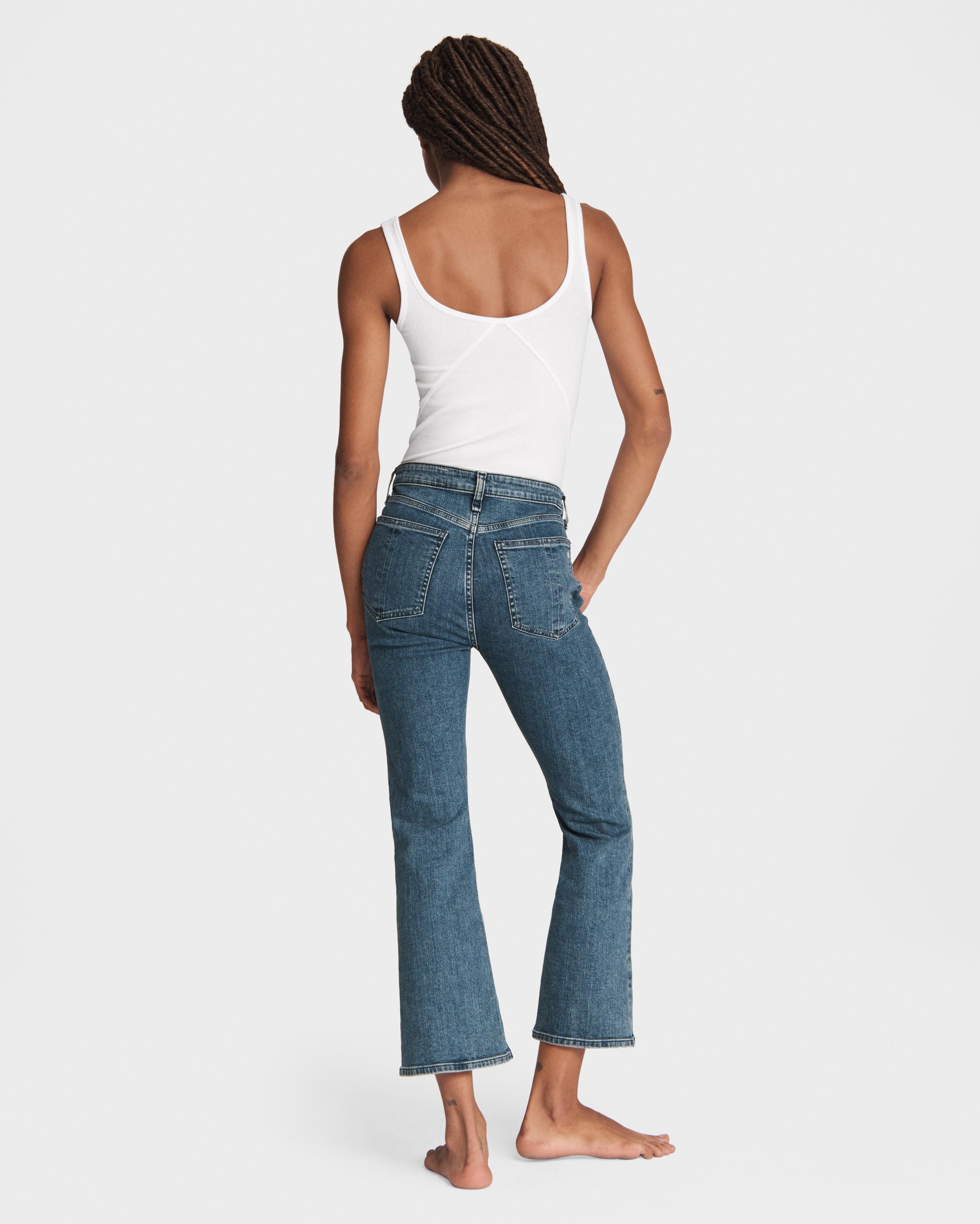 Buy the Nina High-Rise Ankle Flare - Clean Vincent | rag & bone