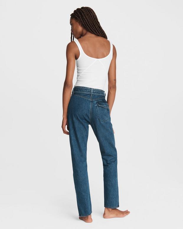 Rag & Bone Mia Yoke in Blue Womens Clothing Jeans Straight-leg jeans 