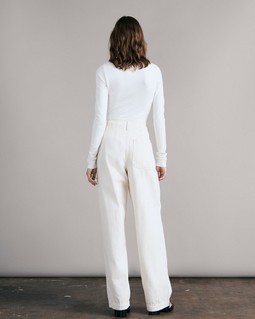 High Rise Pleated Cotton Trouser image number 5