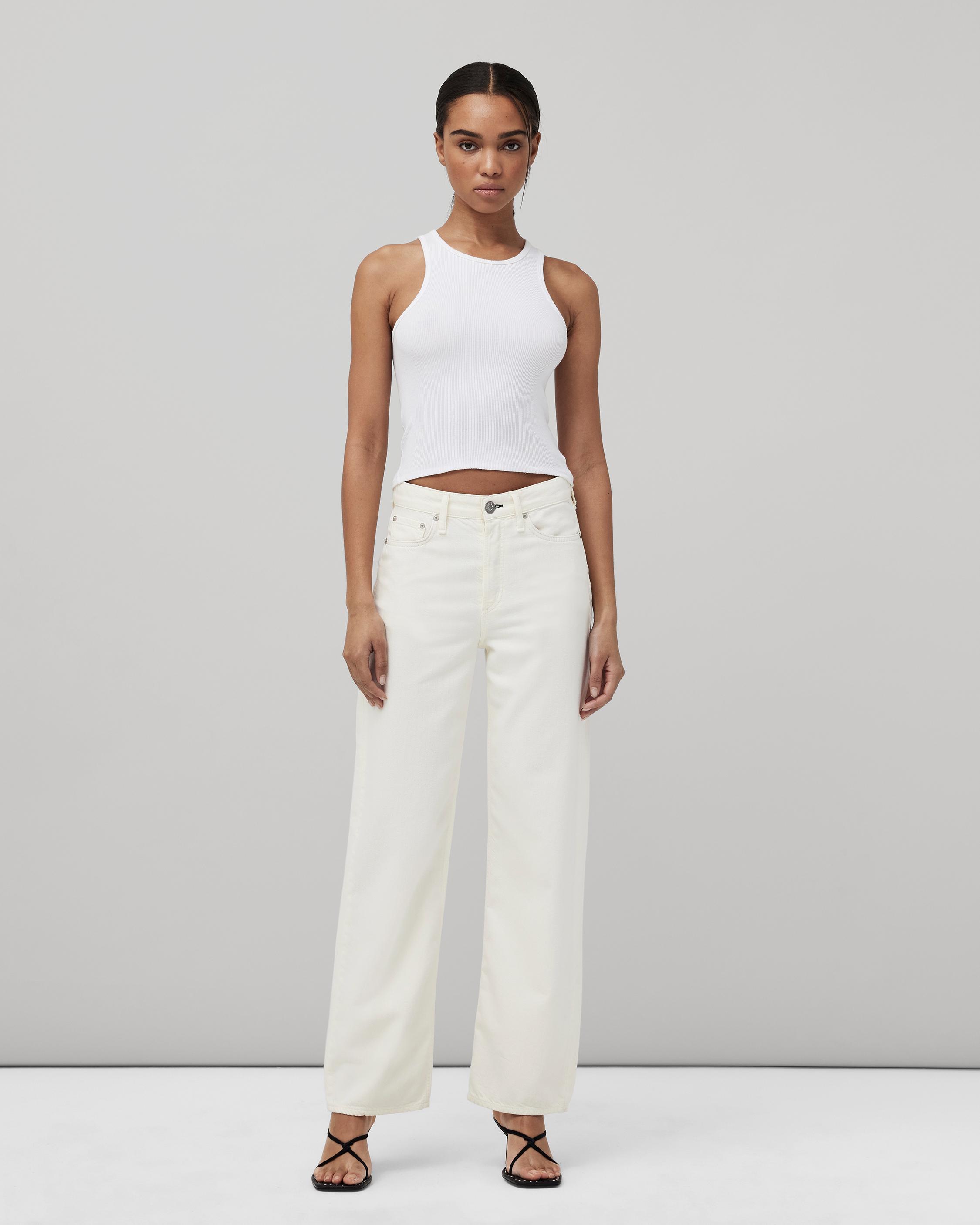 Puno arv Shinkan Featherweight Logan Wide Leg - Ecru: Mid-Rise Jean | rag & bone