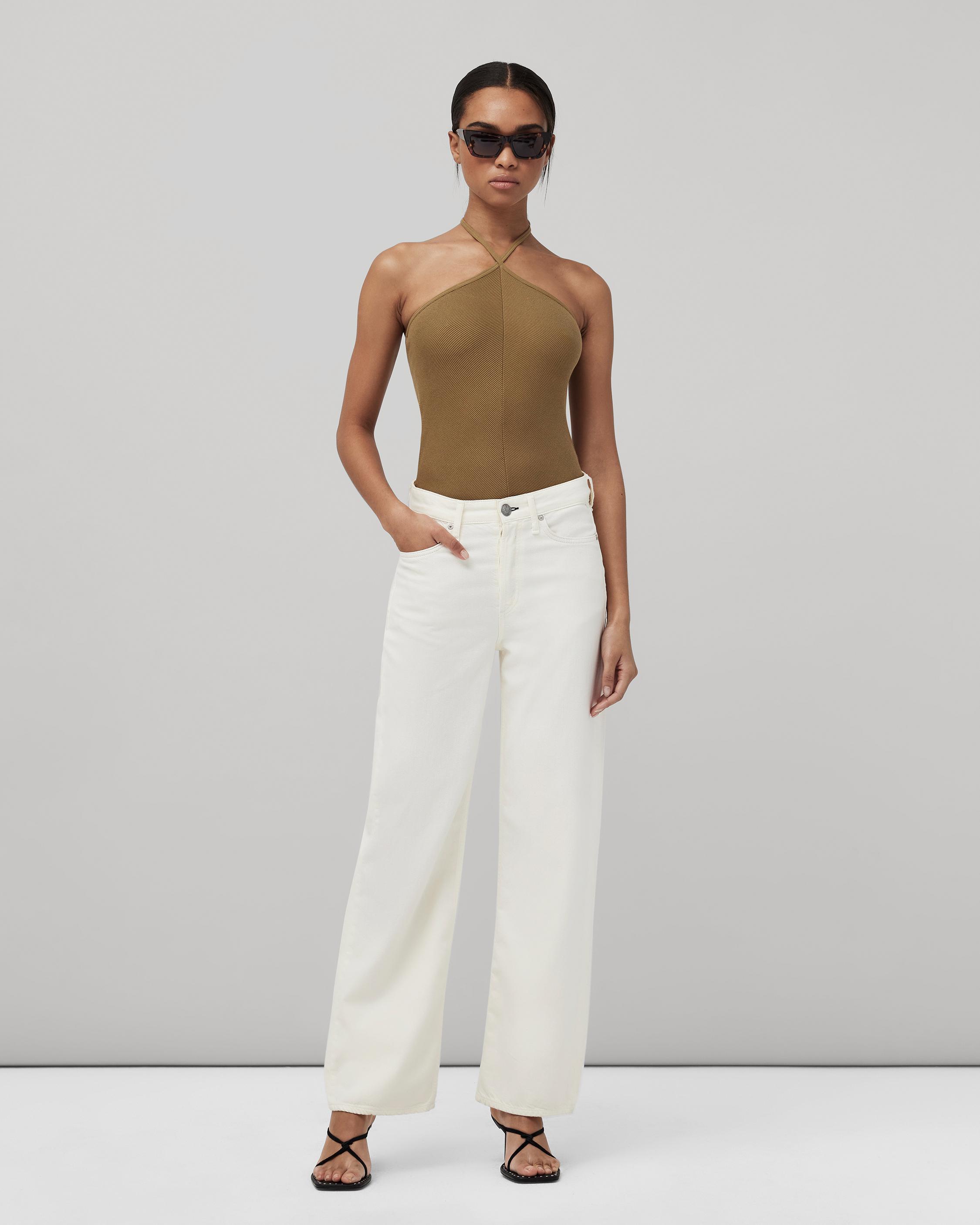 Featherweight Logan Wide Leg Ecru MidRise Jean rag & bone