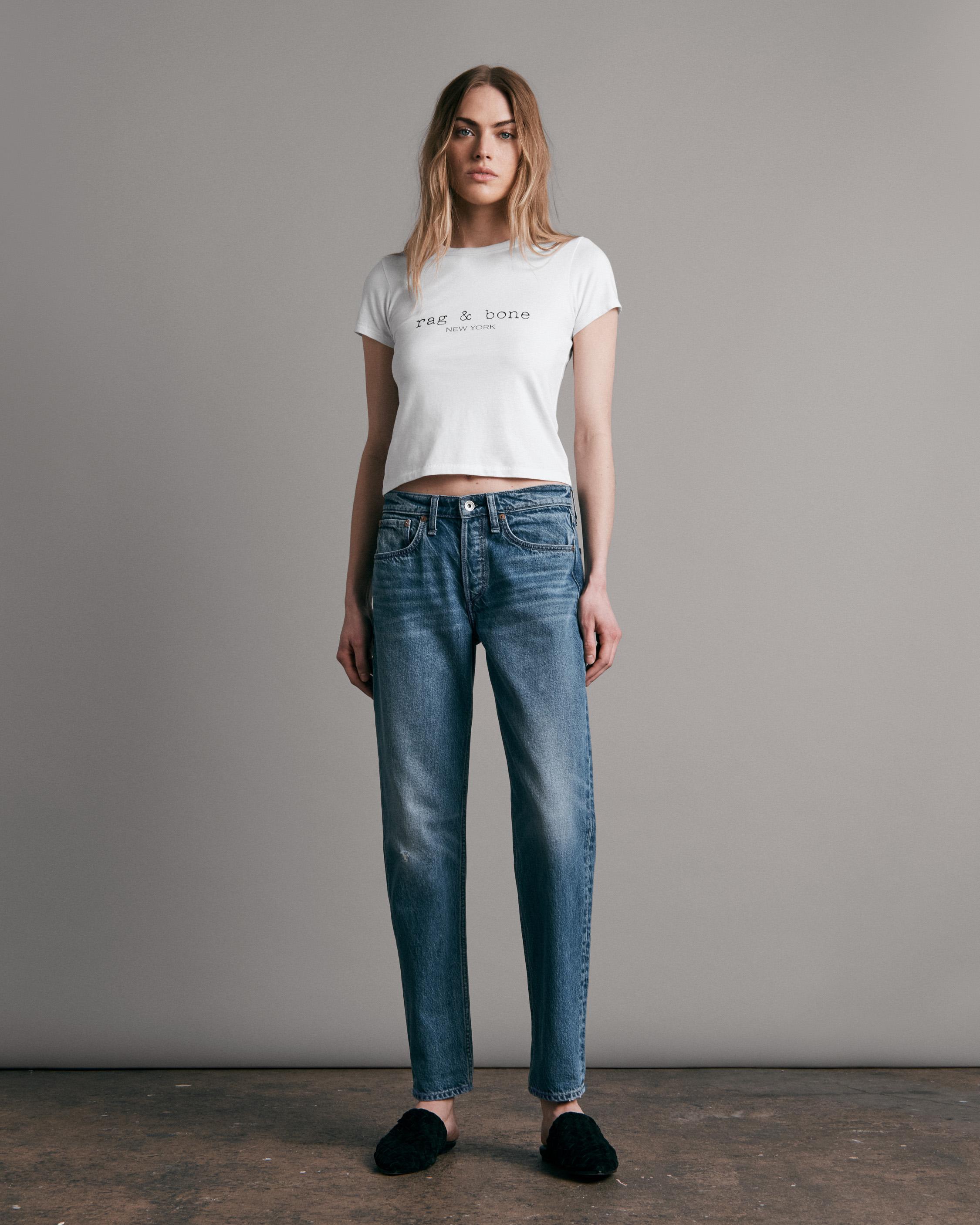 Rosa Mid Rise Boyfriend Jeans | Indigo Blue Denim | rag & bone