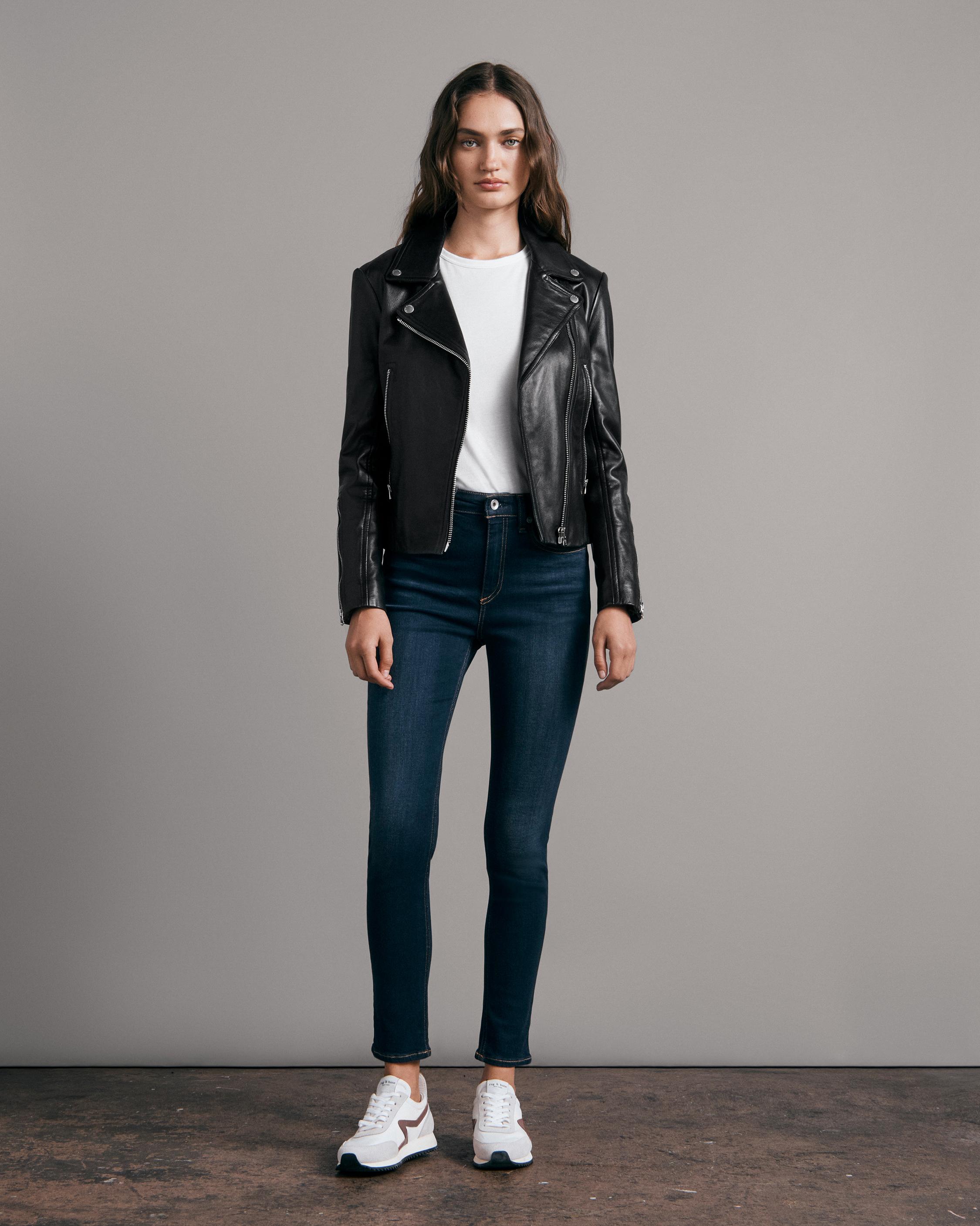 Rag & bone high store rise ankle skinny jeans