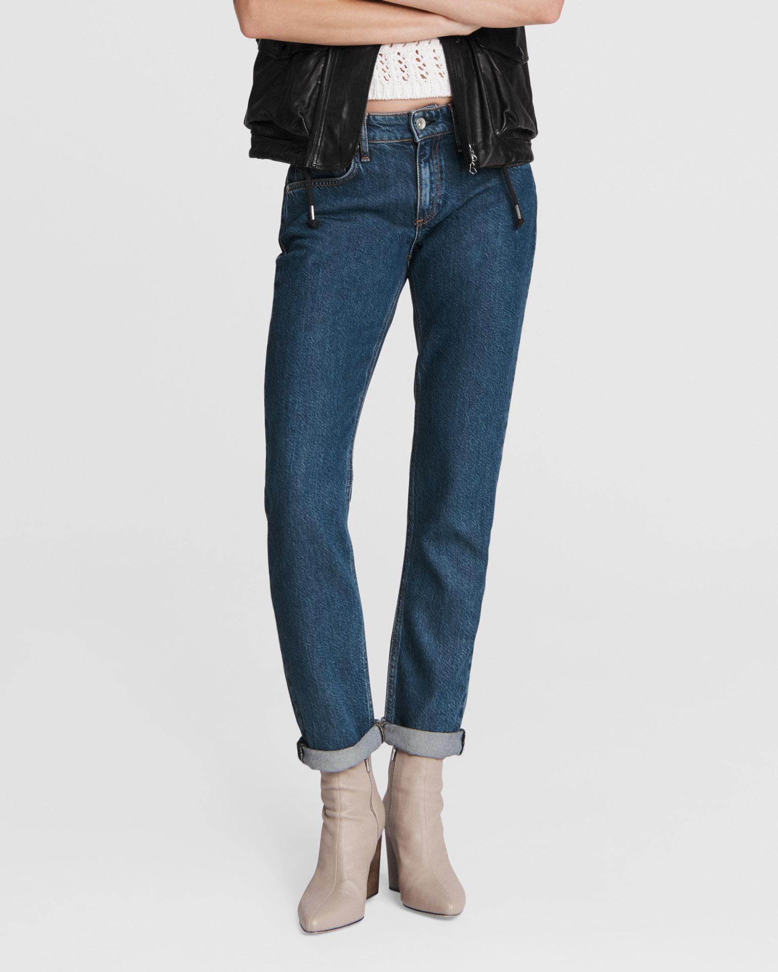 Lightweight Dre Boyfriend Jeans Dark Indigo Blue rag bone