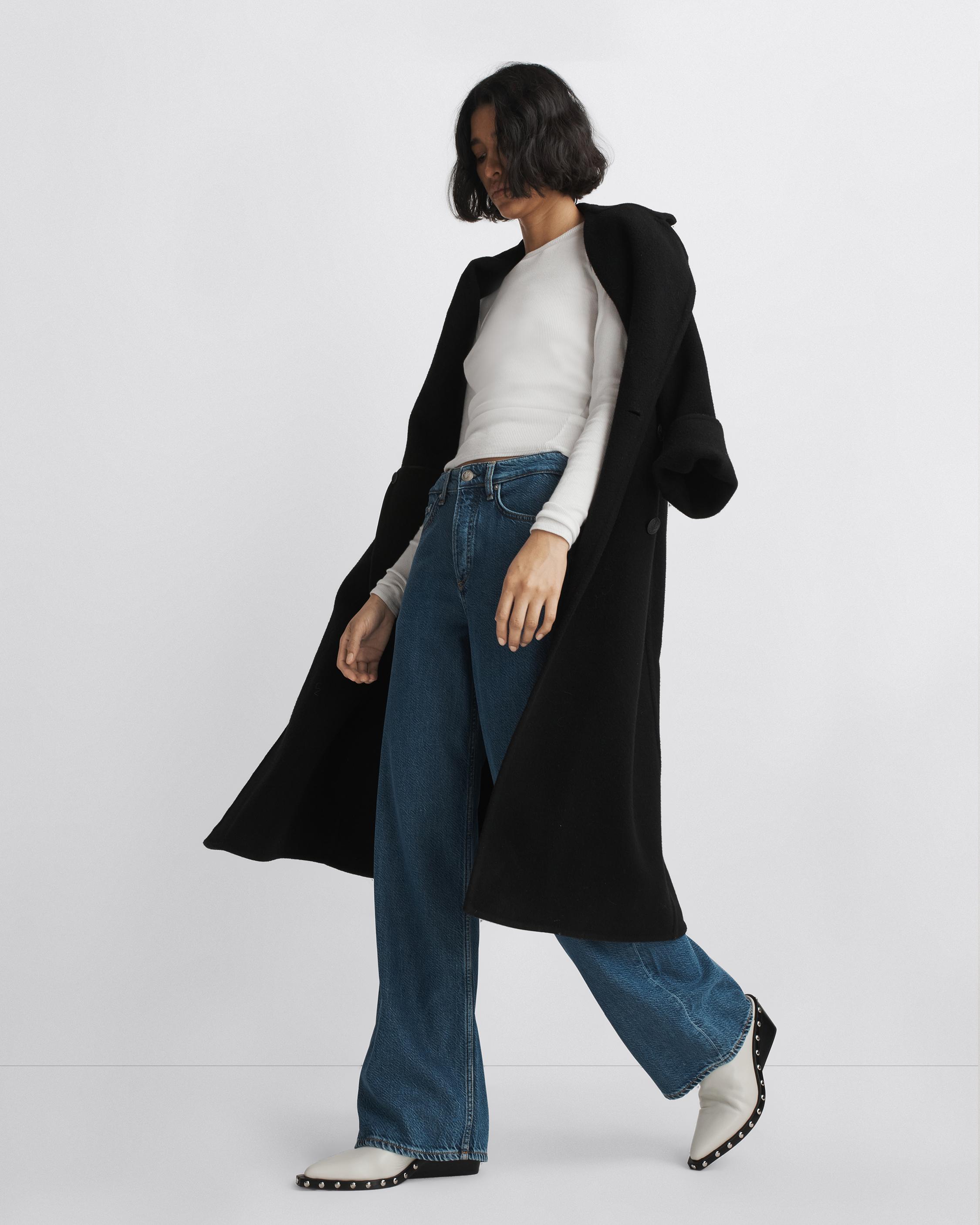 Rag & Bone Black Logan Wide-Leg Jeans