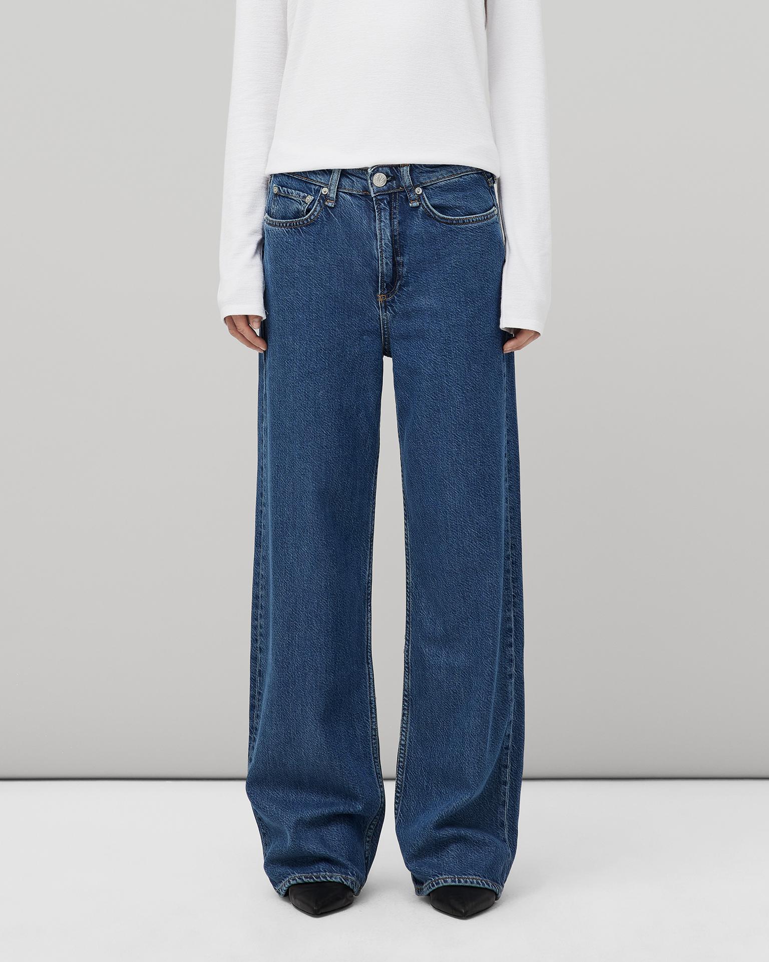 Rag & Bone Black Logan Wide-Leg Jeans