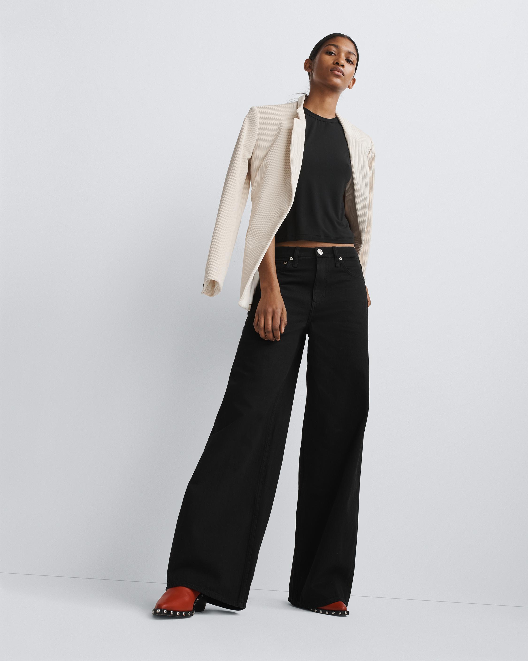 Calça Jeans Black Wide Leg Destroyed Beatriz - Camerom