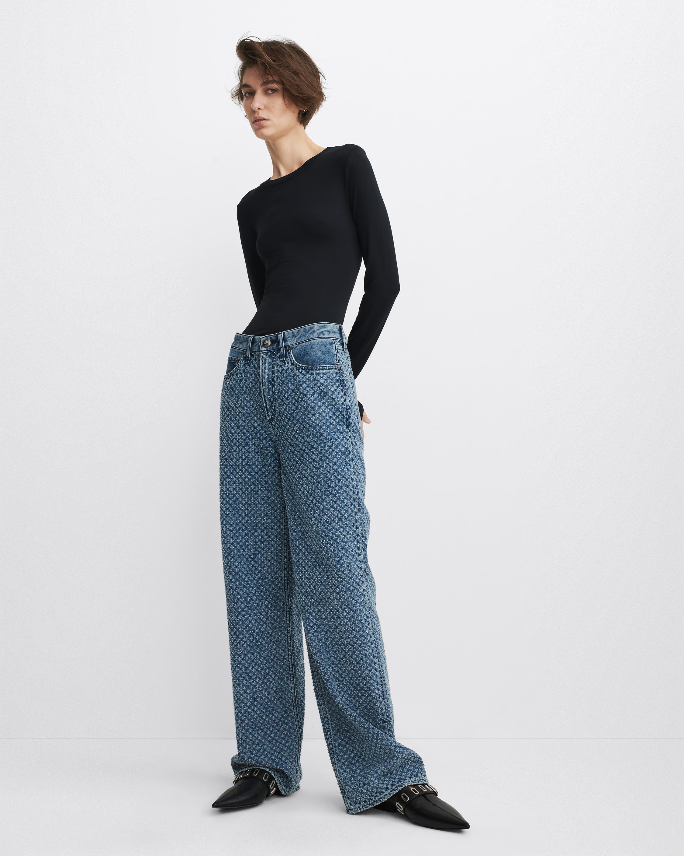 Logan Wide-Leg - Medium Indigo Tweed image number 3