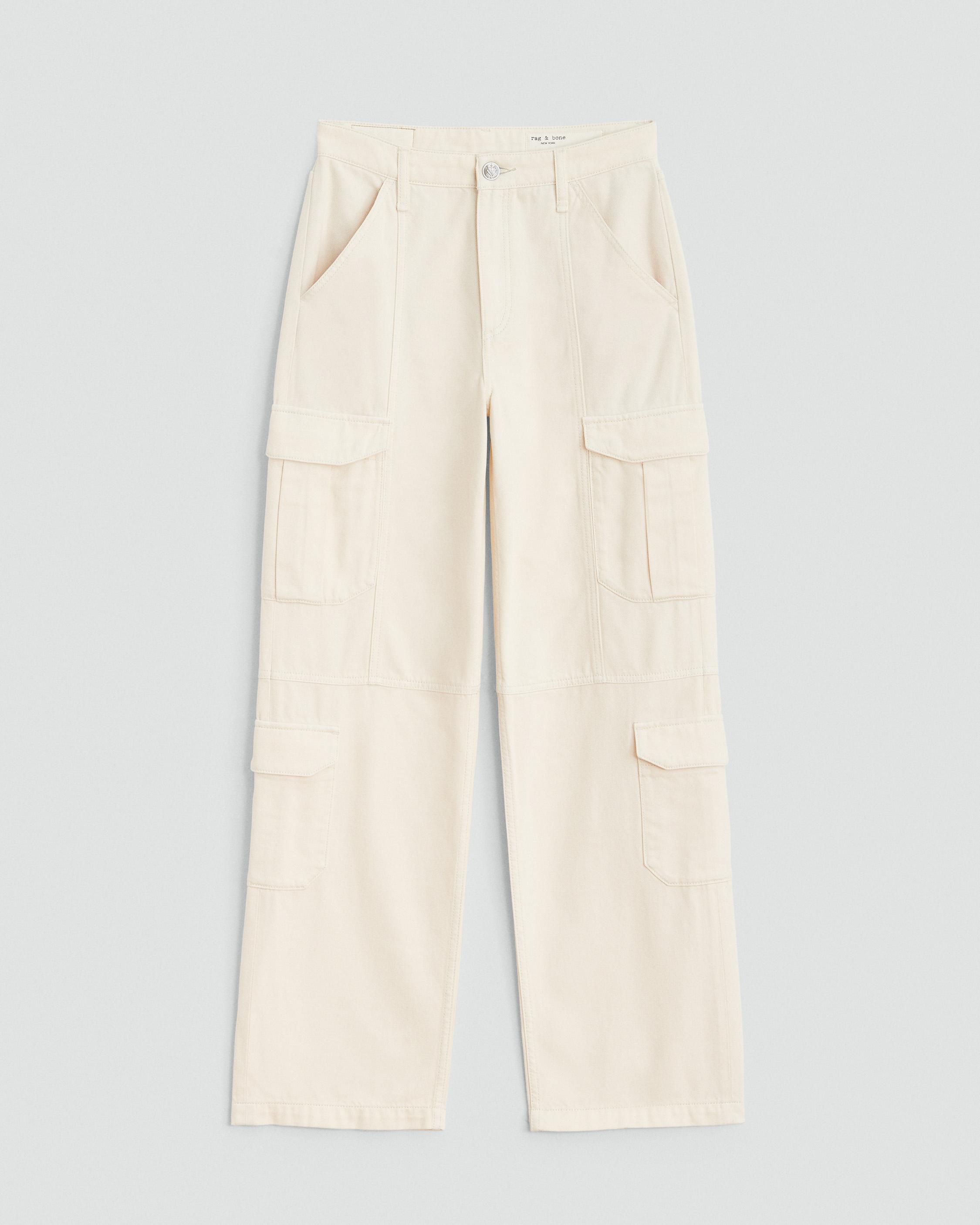 Tall Cream Tailored Wide Leg Cargo Pants