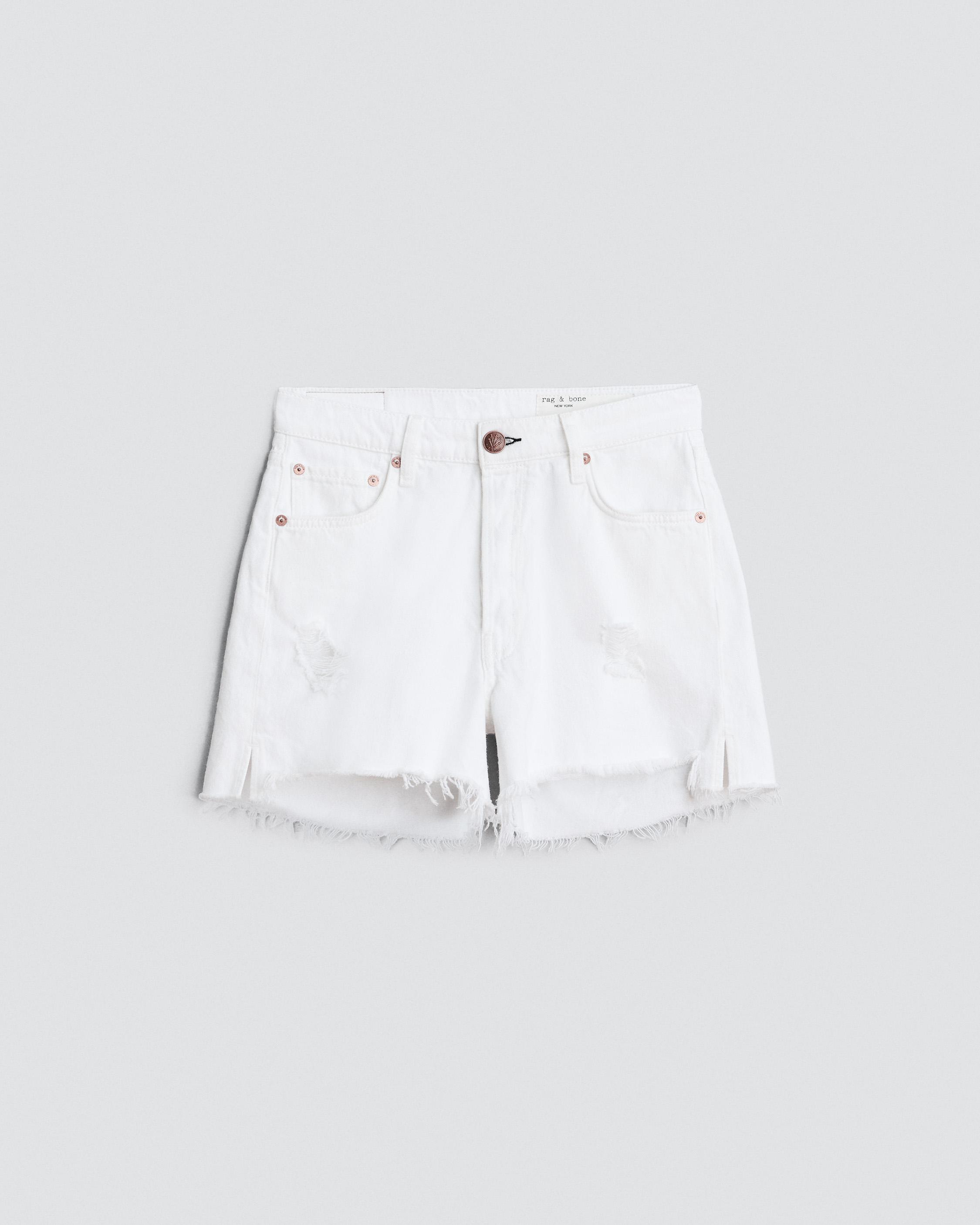 Vintage Cut Off 4 Short - Optic White: High-Rise Rigid Short