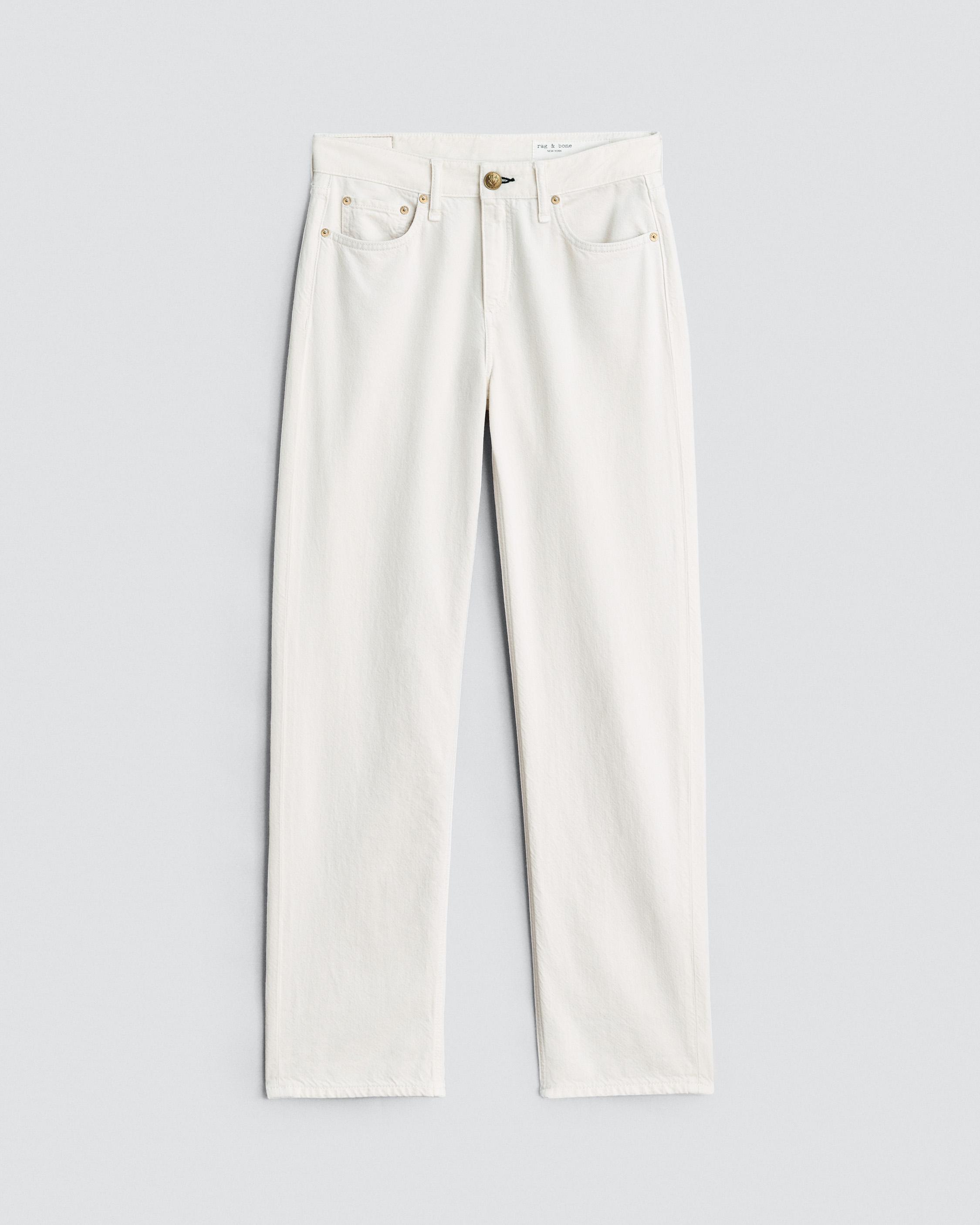 Featherweight Baggy Dre - Ecru: Low-Rise Rigid Jean | rag & bone