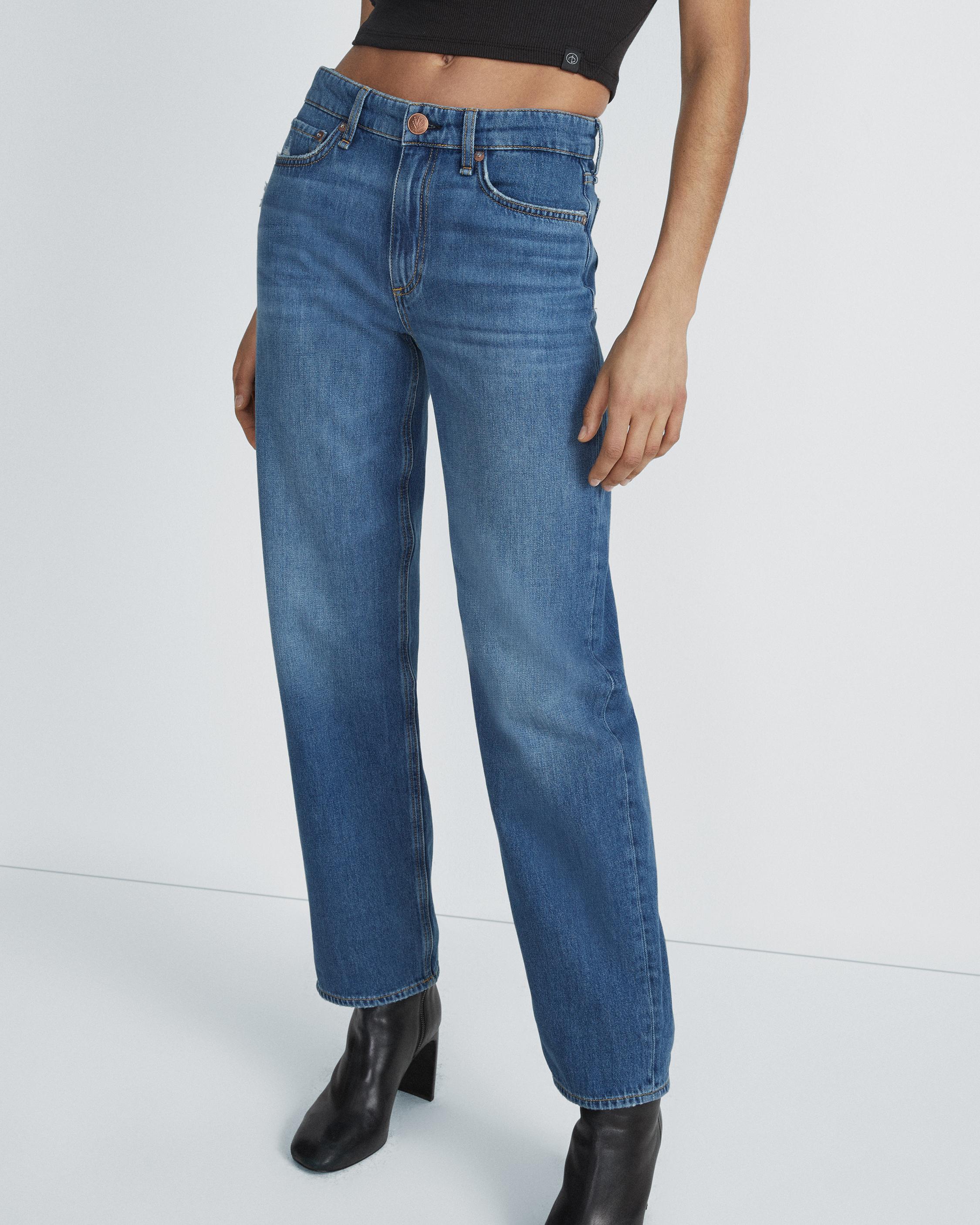 Baggy Low Rise Asymmetric Waistbboyfriend Jean